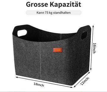 YI Korbtasche Mehrzweckkorb Filztasche mit verstärkten Griffen für Brennholz