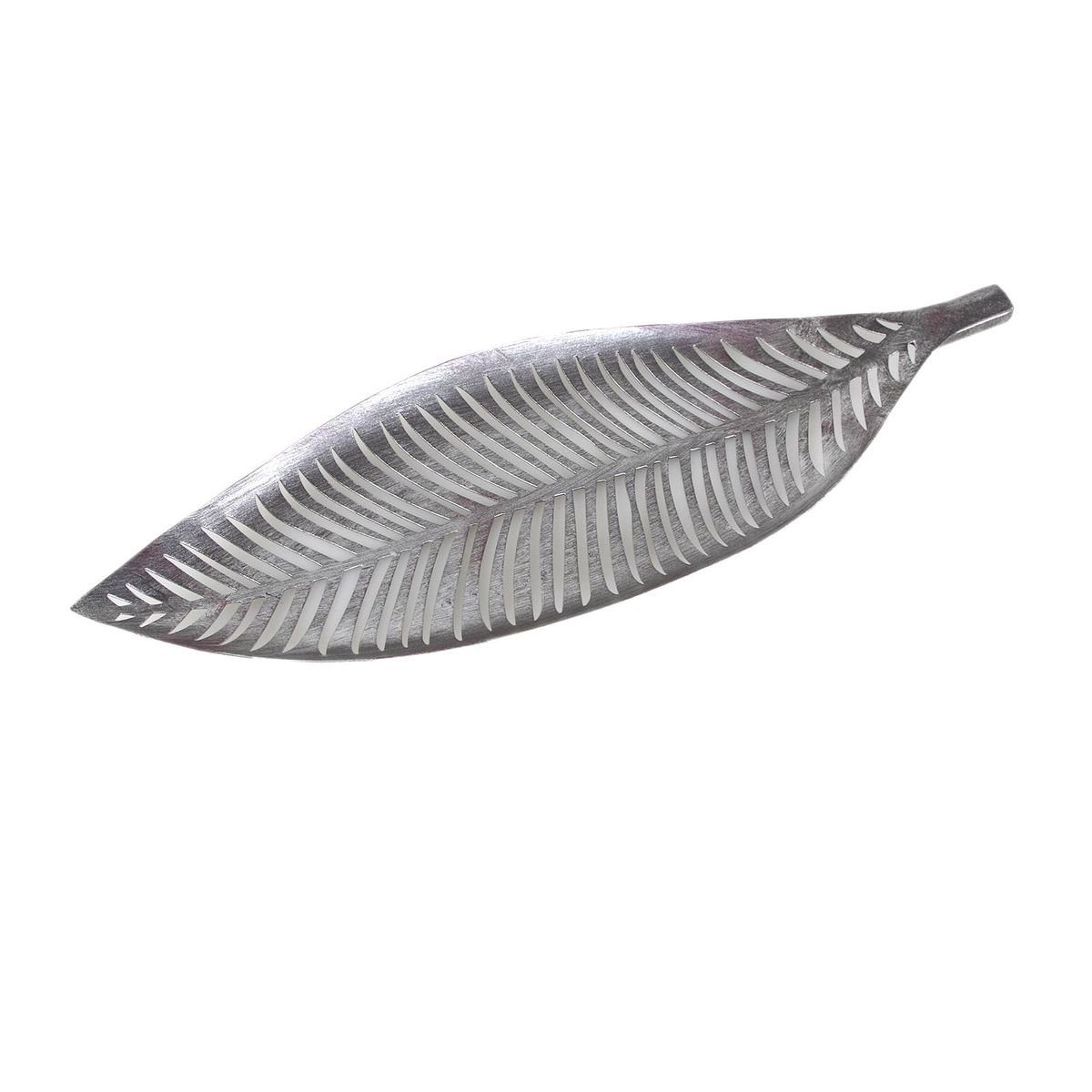 Casablanca Dekoobjekt Dekoschale Palmblatt 49x17x4 cm Schale handgefertigt Metall coloriert, von Hand gefertig