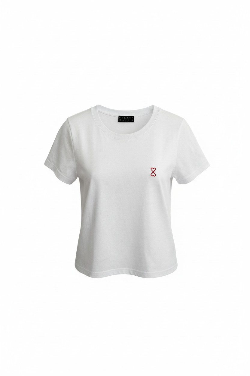 Zuckerwatte T-Shirt aus feinster Baumwolle mit dezenter Stickerei