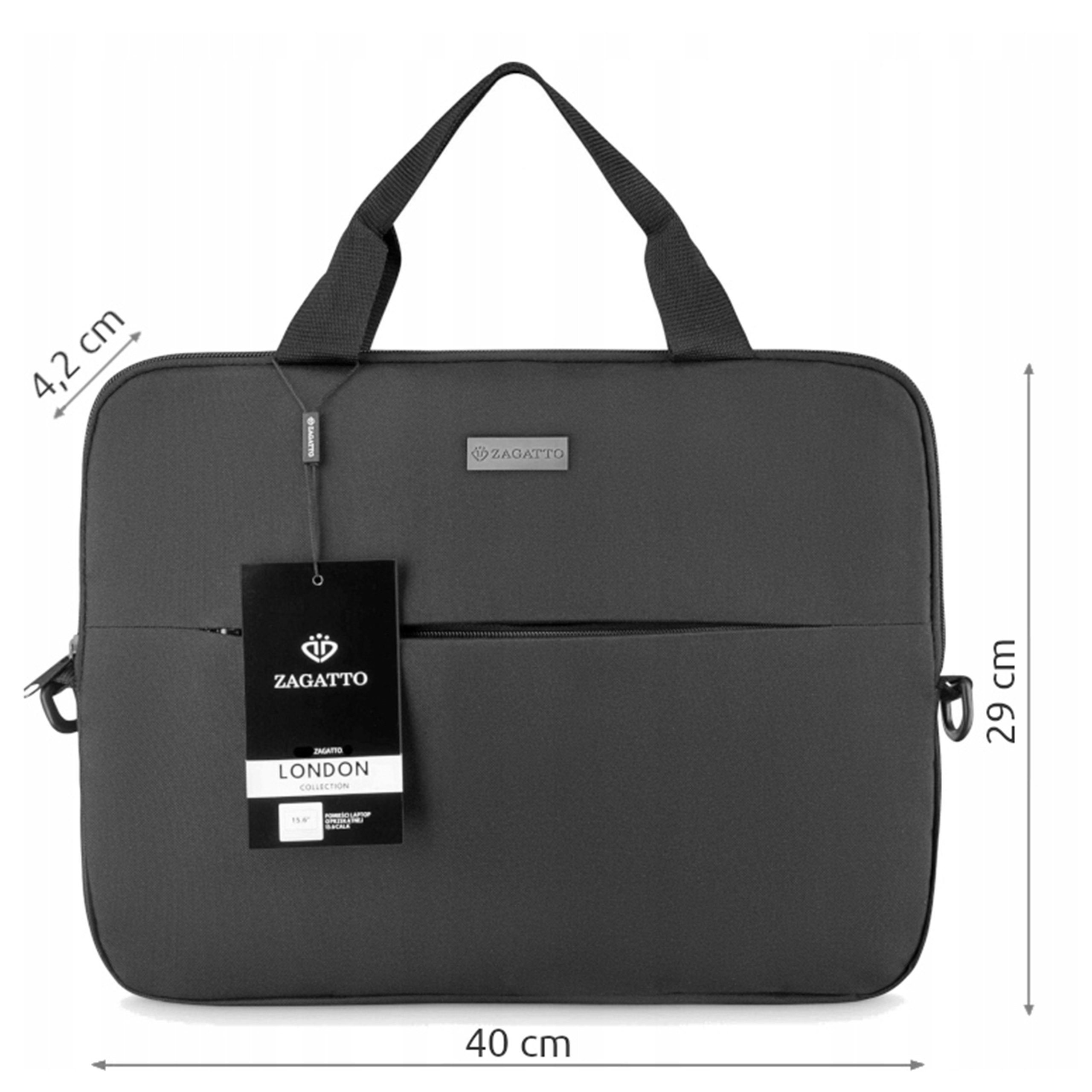 Sarcia.eu Businesstasche Schwarze 15,6" Zagatto Laptop-Tasche 40x29x4,2 cm