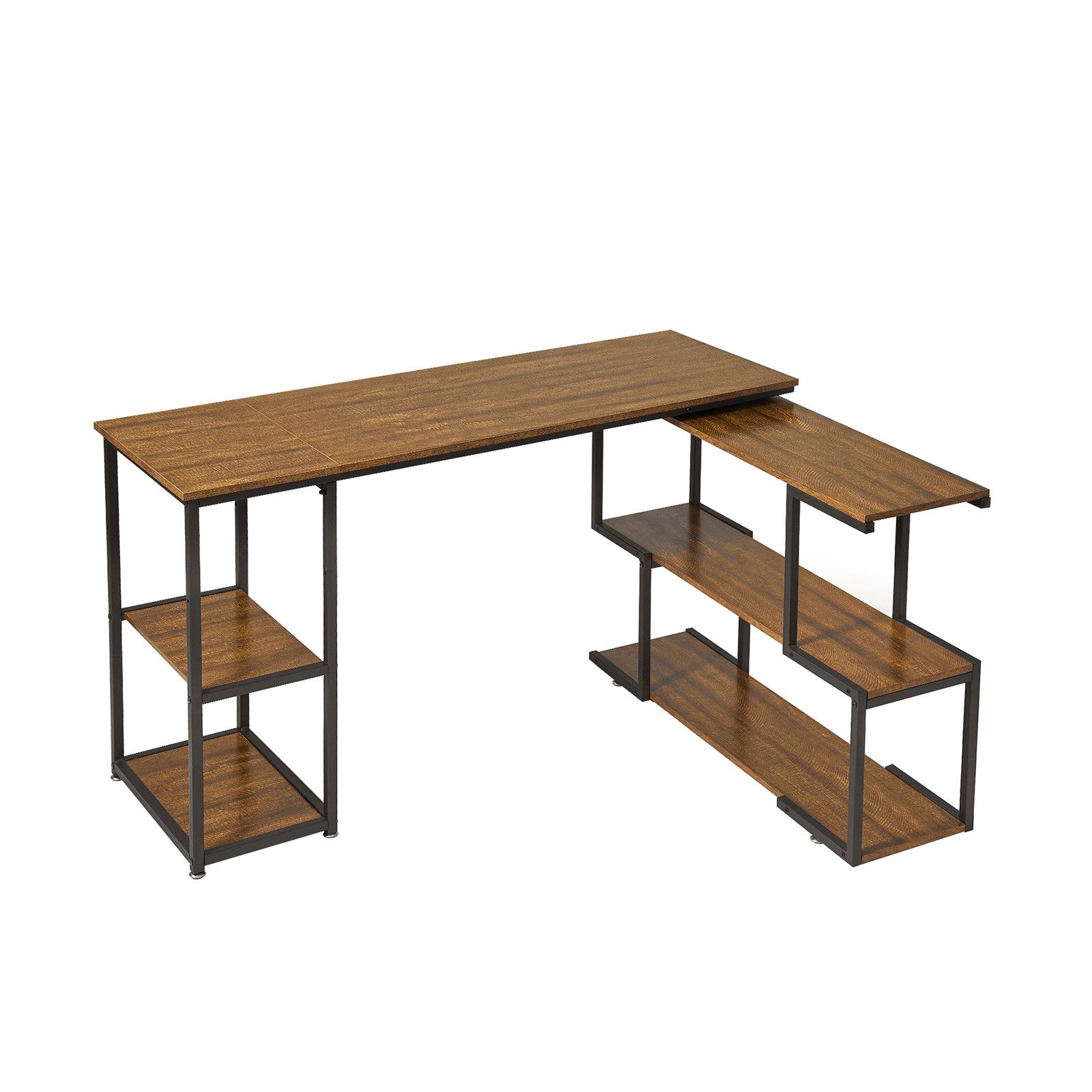 Mondeer Eckschreibtisch Computertisch, mit 360 Grad Drehbarem S-Regal, 2 Hö günstig online kaufen