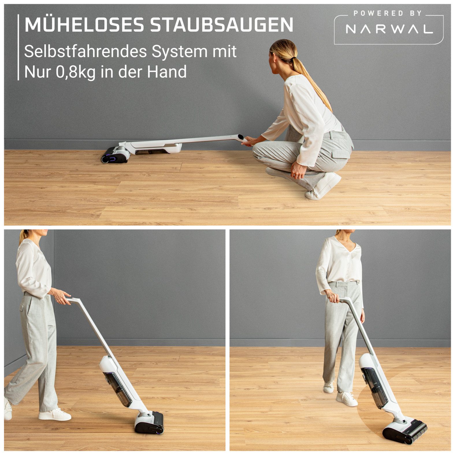 Rowenta Nass-Trocken-Sauger X-Clean 10, 65° Grad Heißluft-Trocknung, 180° Neigung, 200 W, beutellos, beutellos, selbstreinigend, 60 Min Akku, geeignet für Hartb – Bild 5 von 5