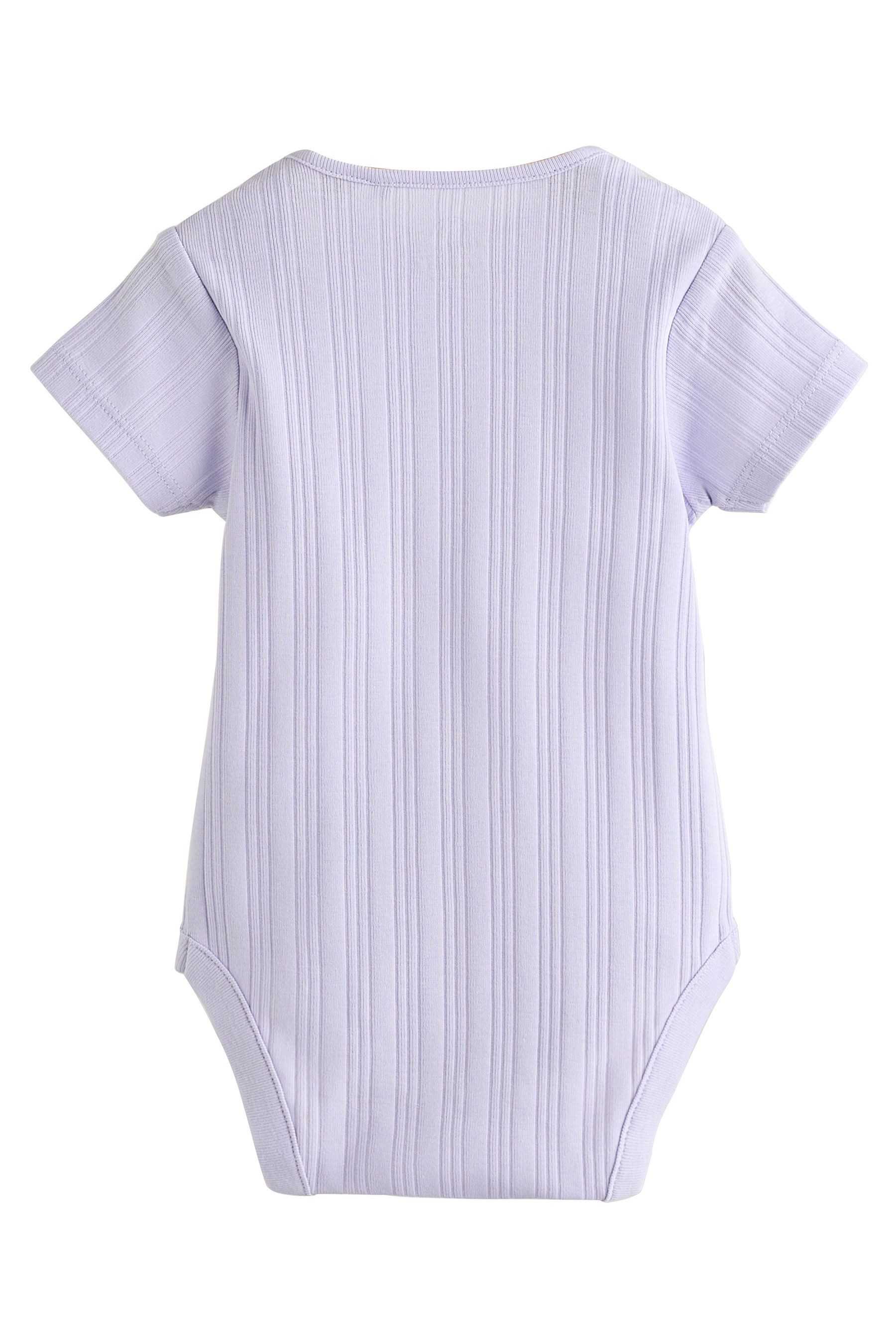 Next T-Shirt-Body Gerippte Kurzarm-Babybodys 100 % Baumwolle, 5 Stk. (5-tlg)