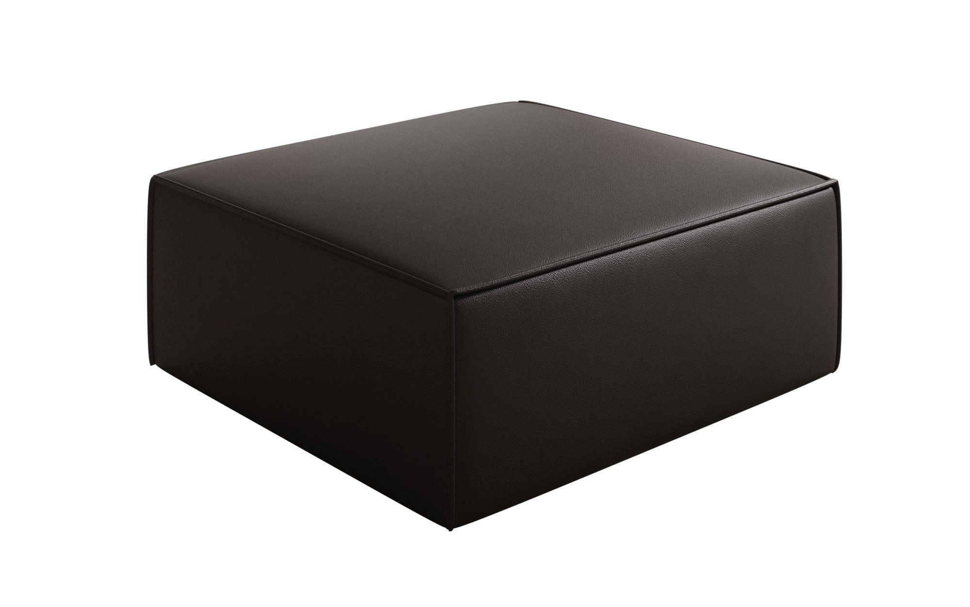 Luxusbetten24 Sitzhocker Beistellhocker Lesley, mit Bezug aus Echtleder