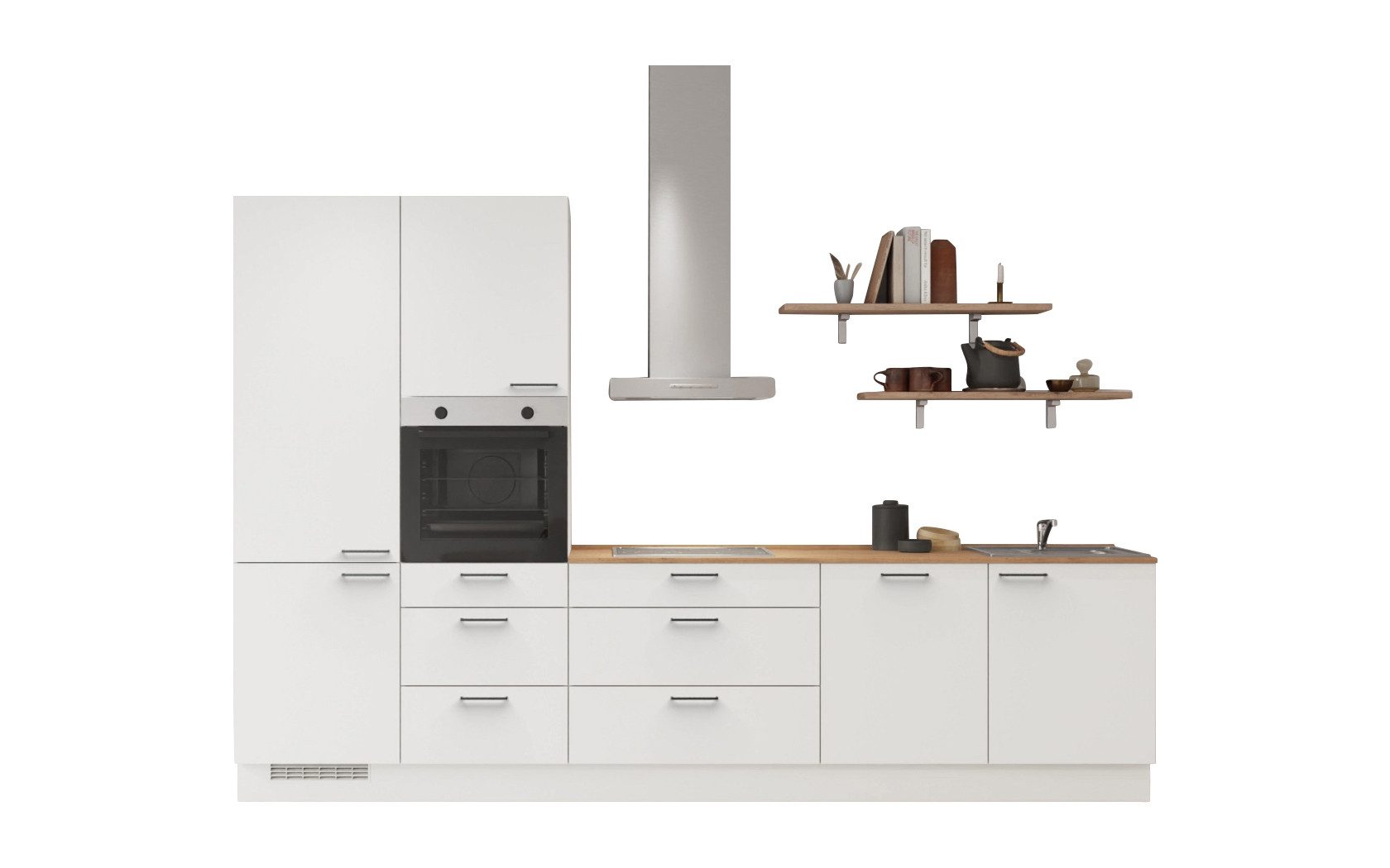 nobilia® Küchenzeile Gustav, individuell anpassbar, gratis Küchenplanung mit Profis, (Breite 330 cm), vormontiert, wahlw. mit E-Geräten, inkl. Lieferung