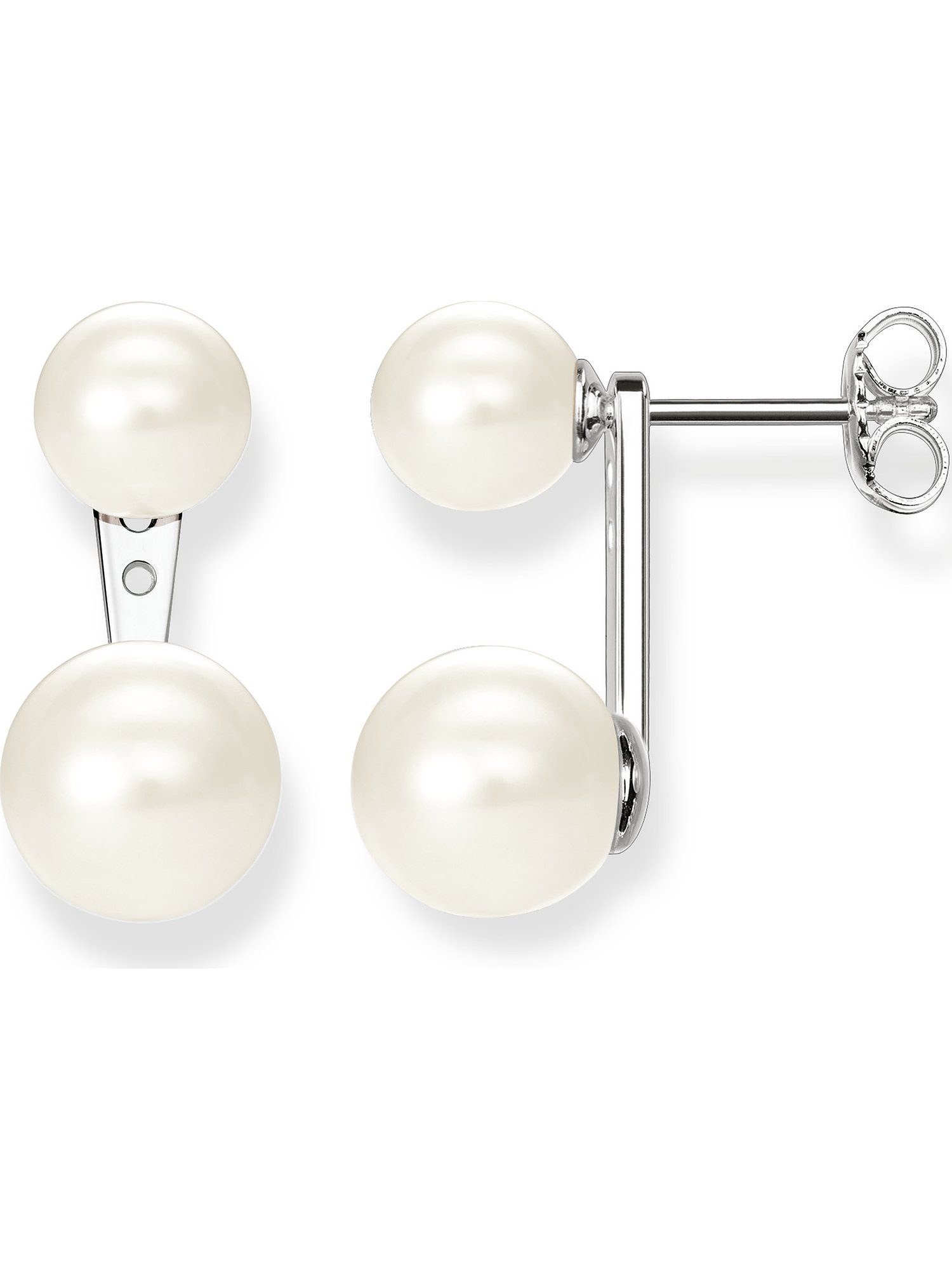 Thomas Sabo Damen Ohrstecker – Weißer Zirkonia, 925er Sterling Silber, Filigrane Zargenfassung