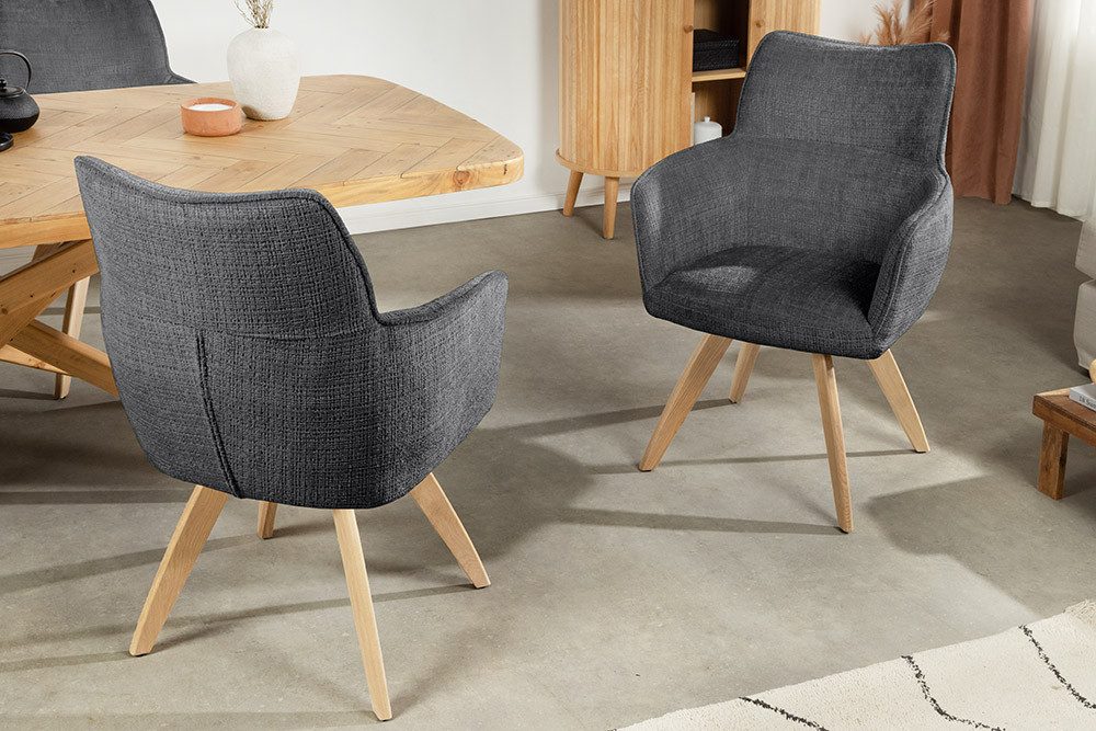 riess-ambiente Drehstuhl ASGARD grau - Chenille, Federkern, mit Armlehnen, günstig online kaufen