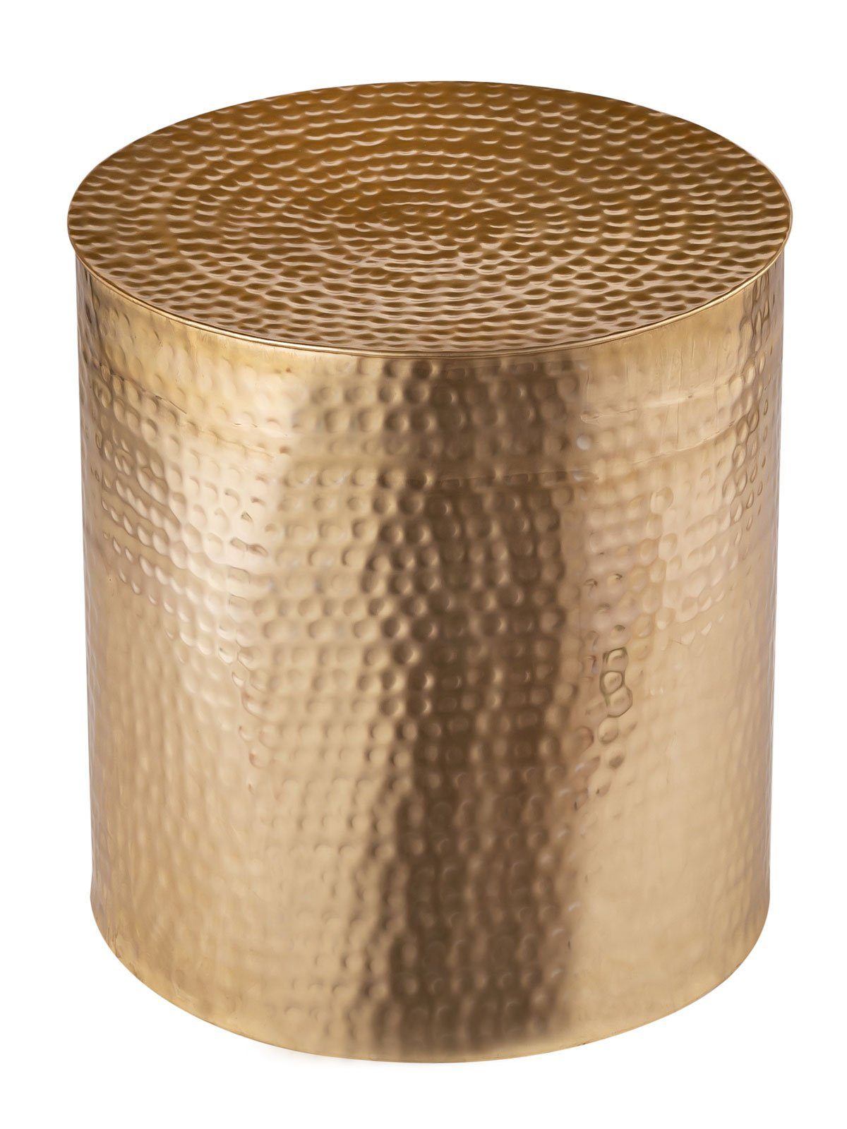 Top-Marke Minara Couchtisch Beistelltisch Tunis Metall silber/gold gehämmert goldfarben