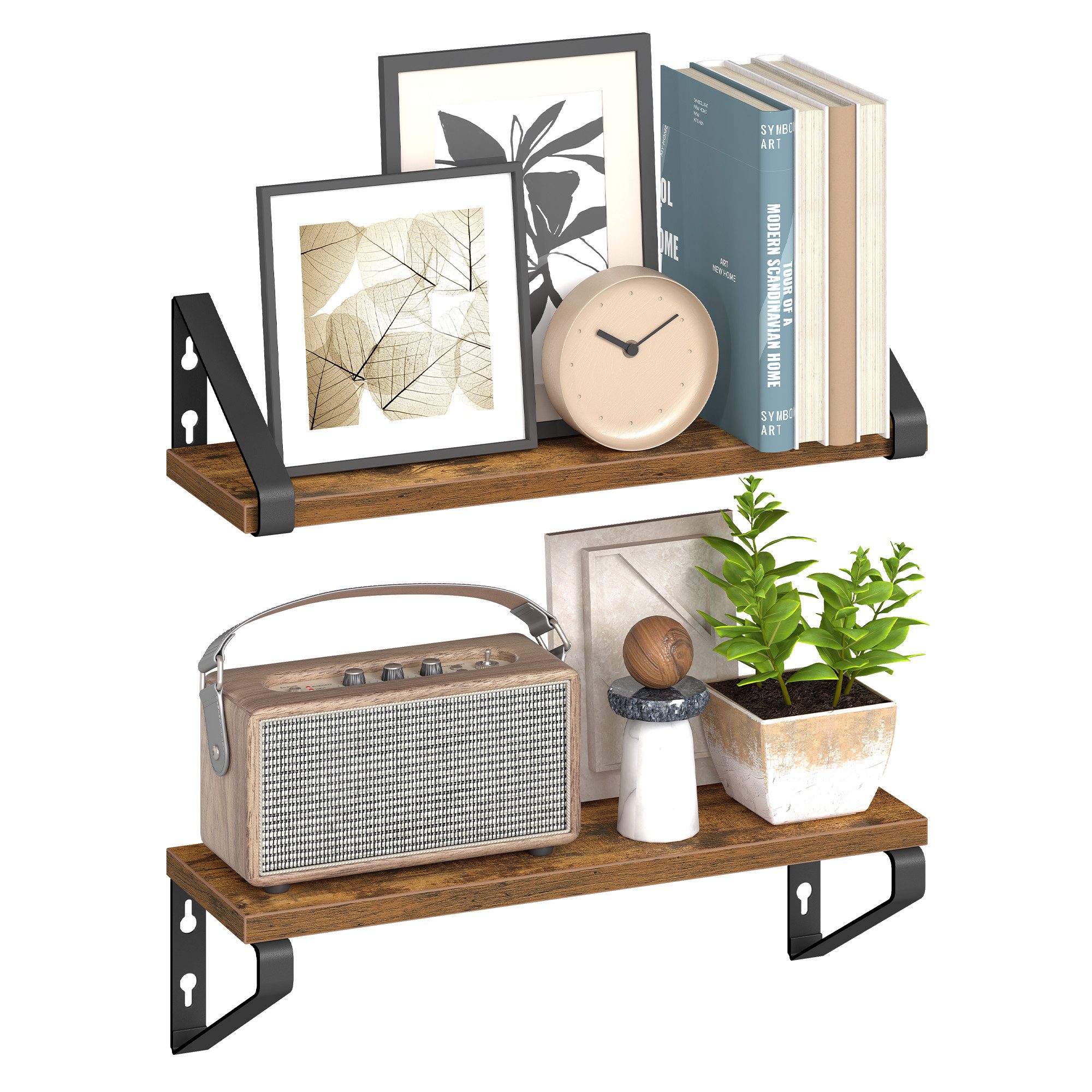 VASAGLE Wandregal, 2er Set, Regalbrett, 2 Montagemöglichkeiten, 40 cm, 10Kg günstig online kaufen