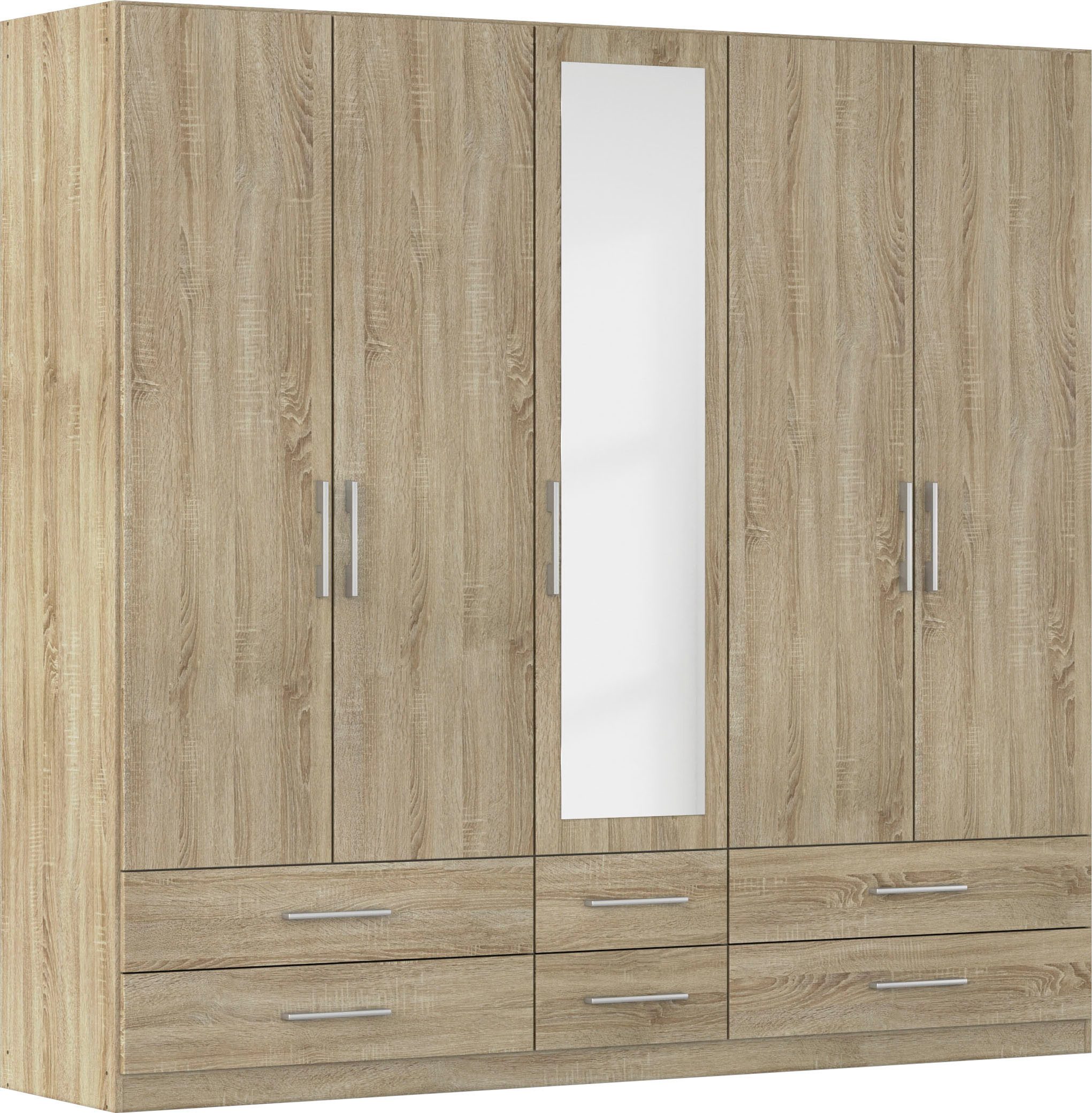 rauch Kleiderschrank Schrank Garderobenschrank Mehrzweckschrank Schlafzimmer HERSBRUCK (3 verschiedene Ausstattungen BASIC/CLASSIC/PREMIUM (inkl. SOFT-CLOSE) mit großzügigen Schubladen sowie Spiegeltüren MADE IN GERMANY
