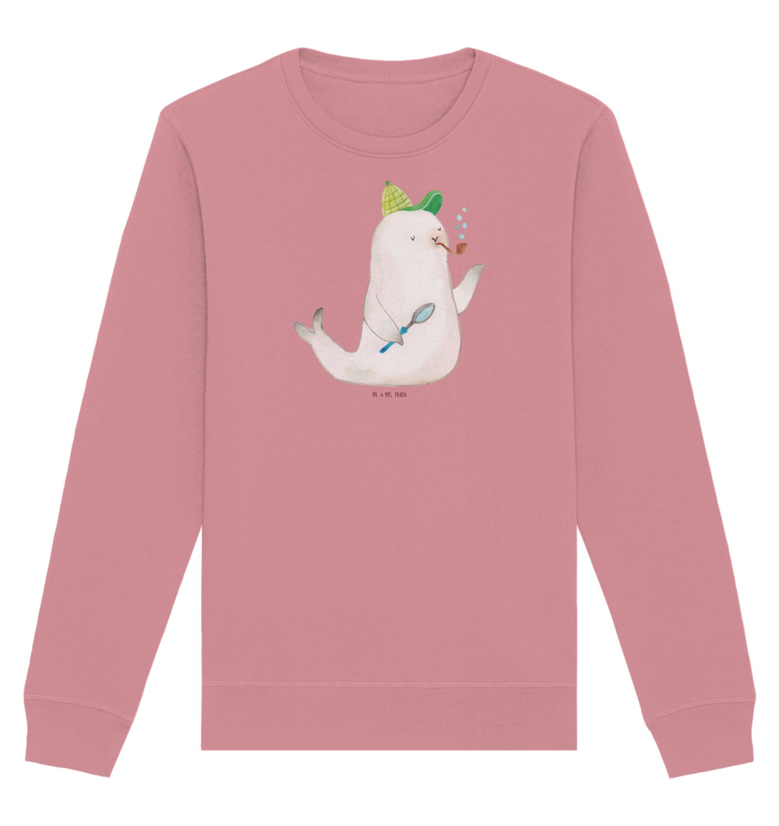 Longpullover Robbe Sherlock Größe XS - Canyon Pink - Geschenk, lustige Sprüche, Ti