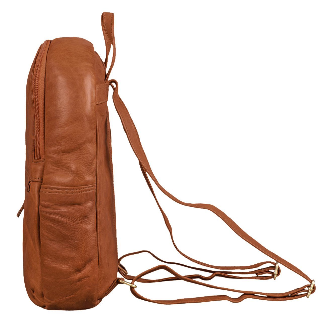 "Conner" mocca STILORD Notebook-Rucksack Vintage Leder-Rucksack braun - groß