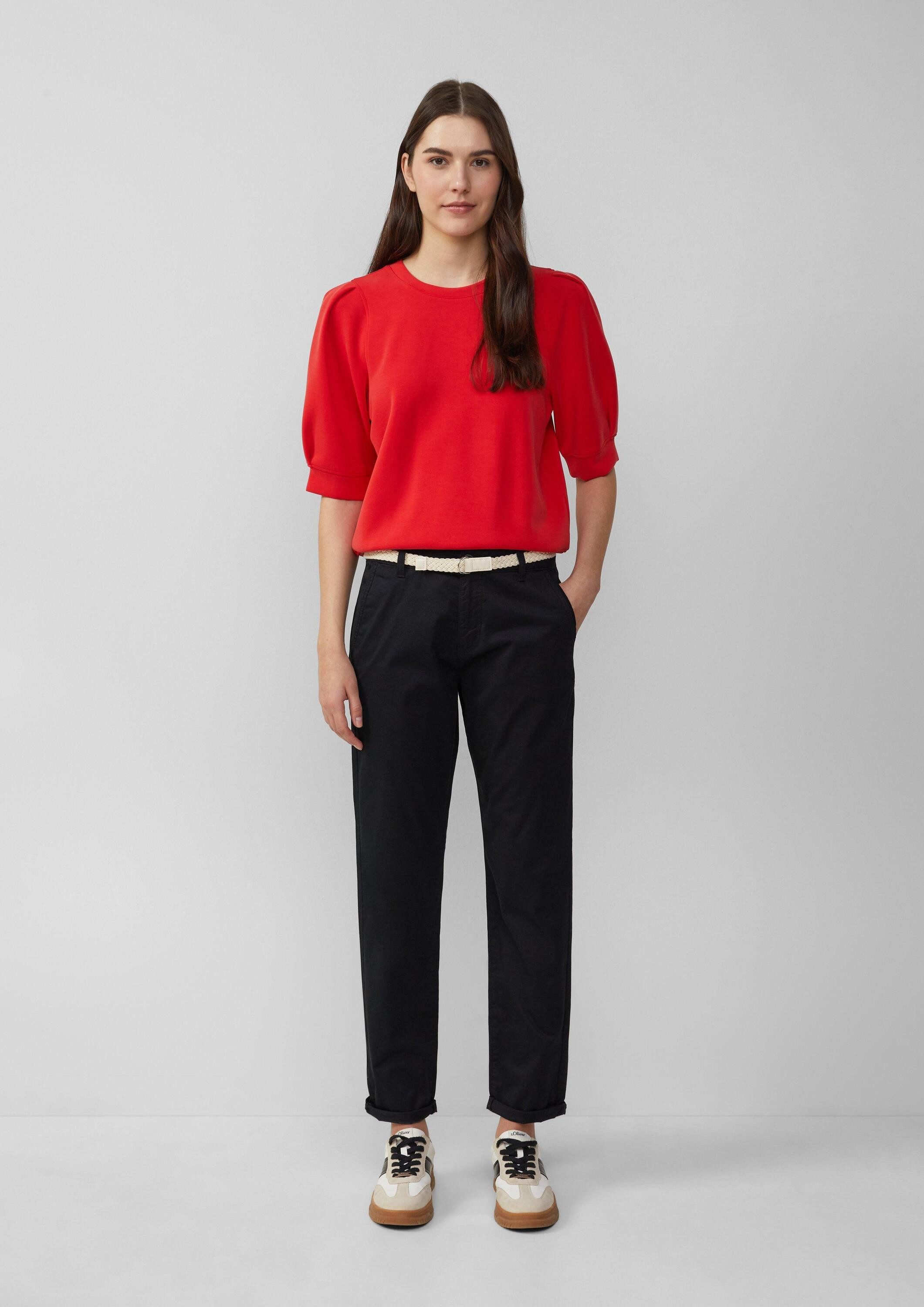s.Oliver Chinos Hose CHINO Chino mit geflochtenem Gürtel und Garment Dye
