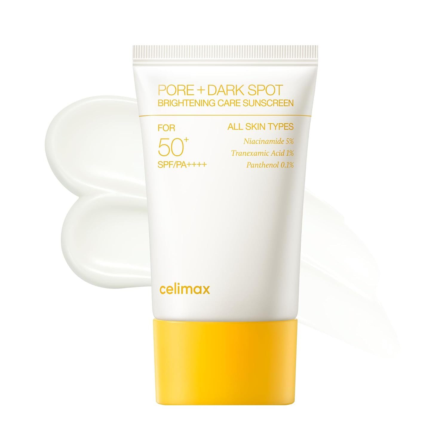 celimax Sonnenschutzcreme Pore+Dark Spot Brightening Care Sunscreen, 50ml, SPF50, Nicht klebrig, Kein Weißeffekt, Für alle Hautöne, Koreanische Hautpflege, Sonnenschutz & Gesichtspflege kombiniert, Mit Niacinamid, Panthenol, Tranexamsäure, Vitamin E