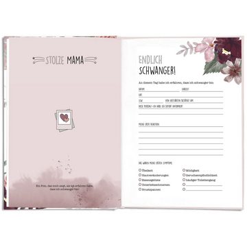 CUPCAKES & KISSES Tagebuch Schwangerschaftstagebuch, Tagebuch für die Schwangerschaft zum eintragen, Geschenk für