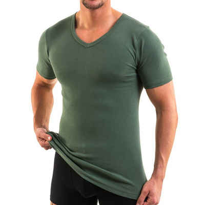 HERMKO Unterziehshirt 4880 Herren kurzarm Shirt V-Ausschnitt Business Unterhemd Biobaumwolle