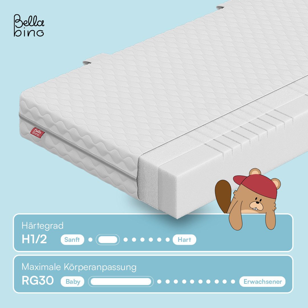 Kindermatratze Twist, Kaltschaummatratze wendbar, Härtegrad H1/H2, Bellabin günstig online kaufen
