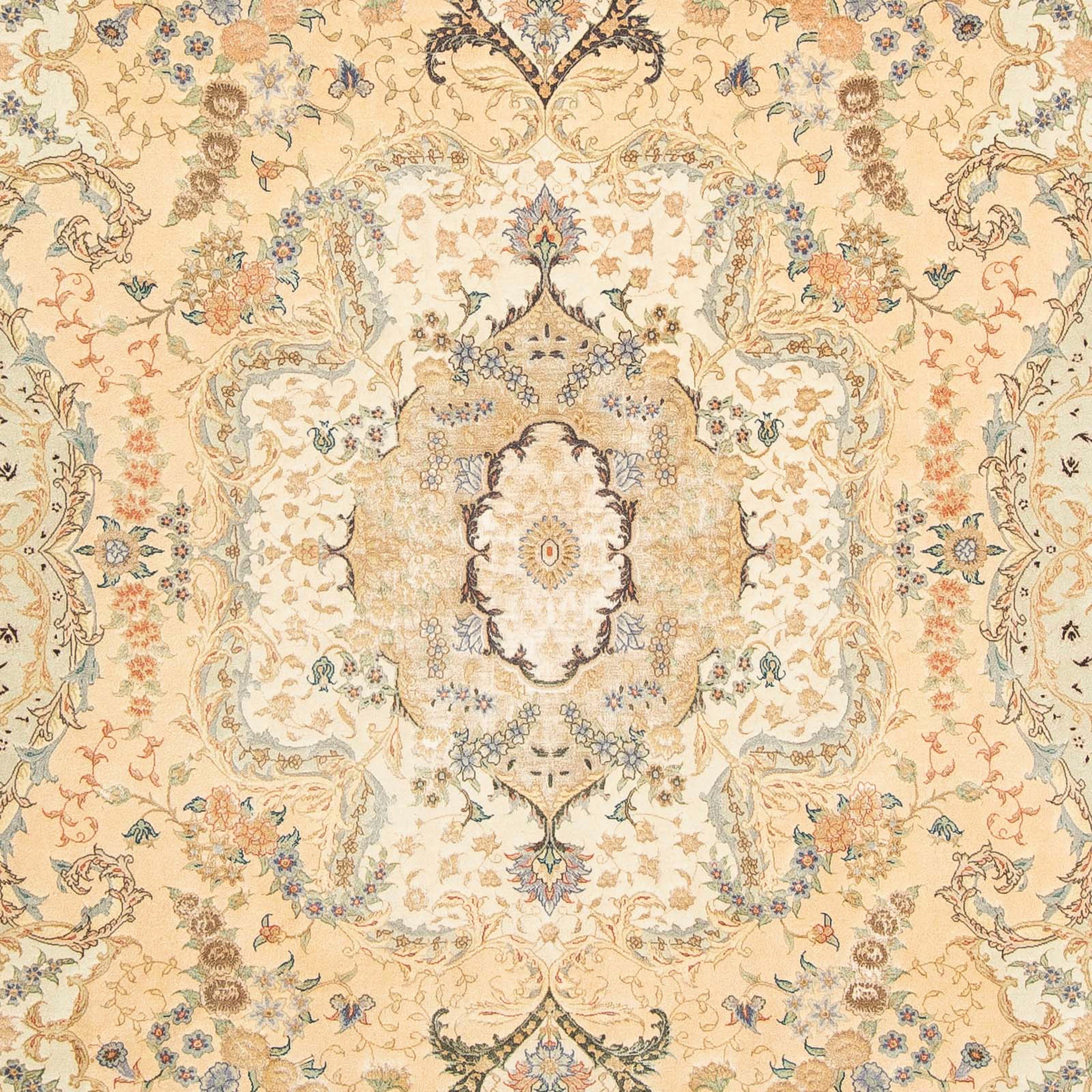 Orientteppich Perser - Wohnzimmer, rechteckig, mit morgenland, beige, 298 Täbriz 7 x - Royal Höhe: mm, Handgeknüpft, - - Zertifikat cm Einzelstück 202