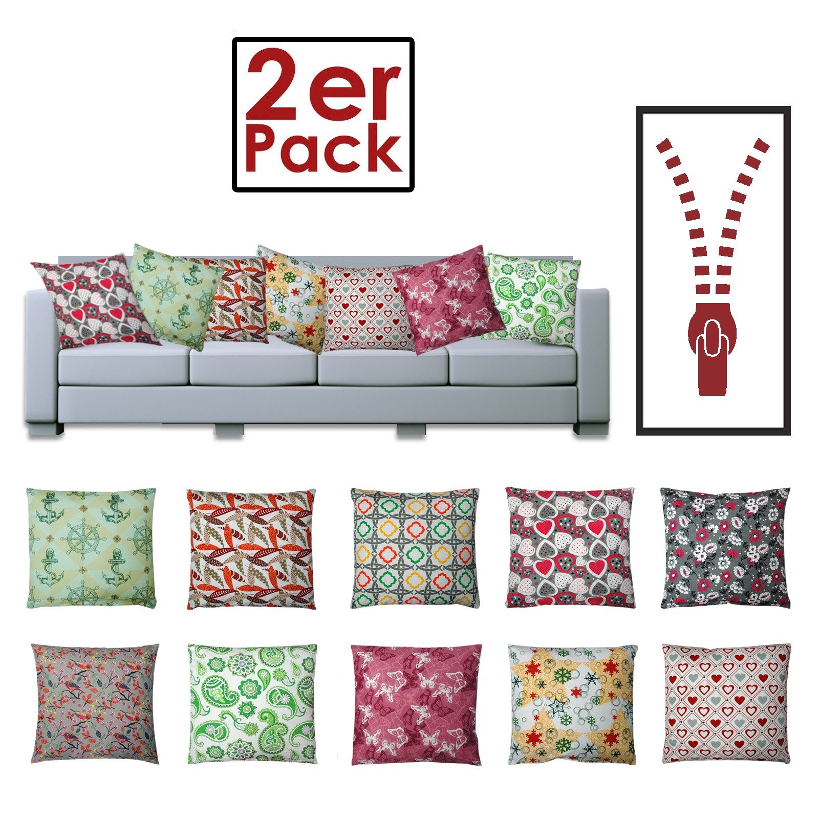 Bilderrahmen Neumann Dekokissen 2er Set Dekokissen, Sofakissen 45x45cm, mit Füllung, v. Dessings
