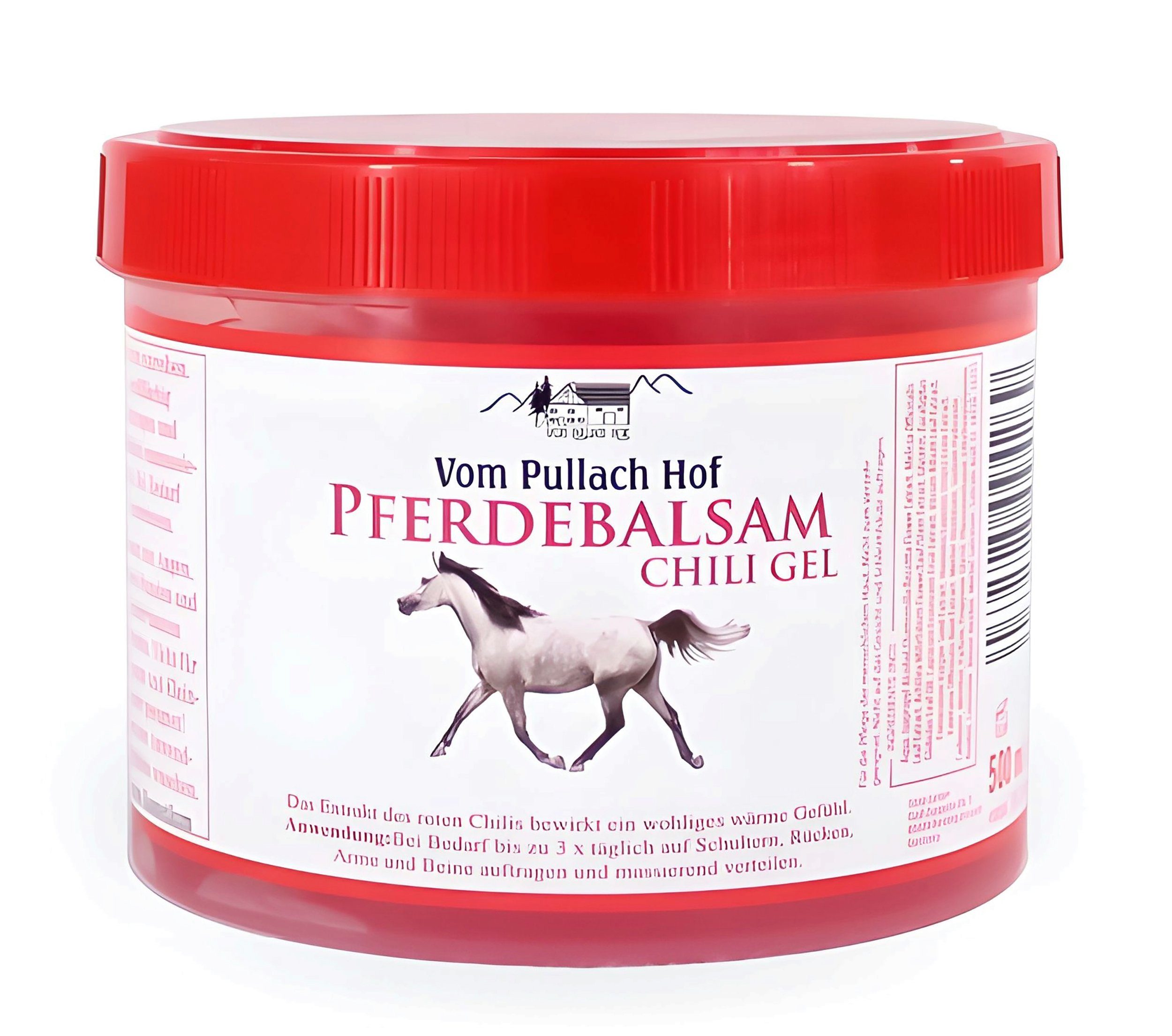 69, PFERDEBALSAM GEL wärmend Hof vom Balsam Creme Sportgel Pferdegel Pferdesalbe 500ml Pullach Massagegel Wärmegel CHILI Körpercreme