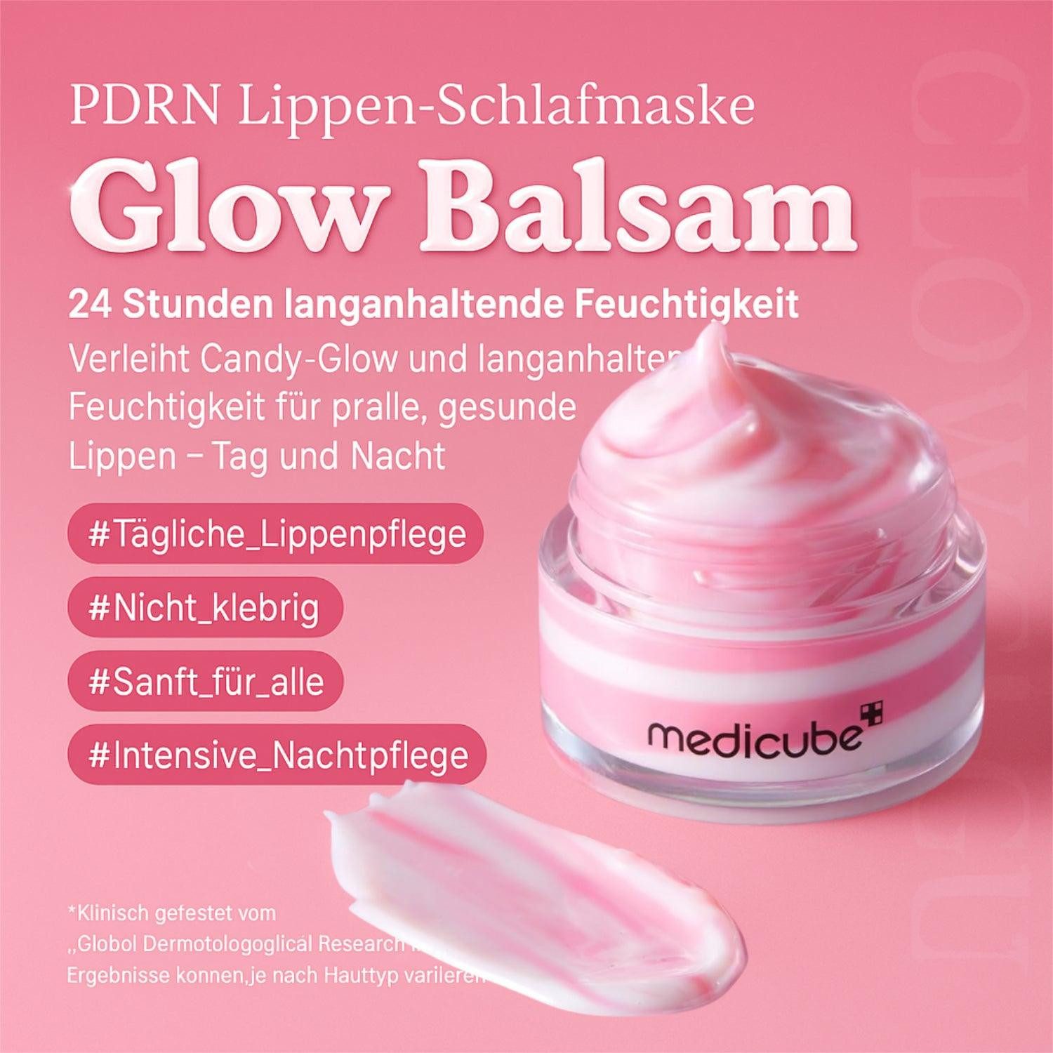 Medicube Lippenmaske PDRN Lip Sleeping Mask Glow Balm – Koreanische Lippenpflege, mit PDRN, Kollagen & Sheabutter für heile, pralle & weiche Lippen