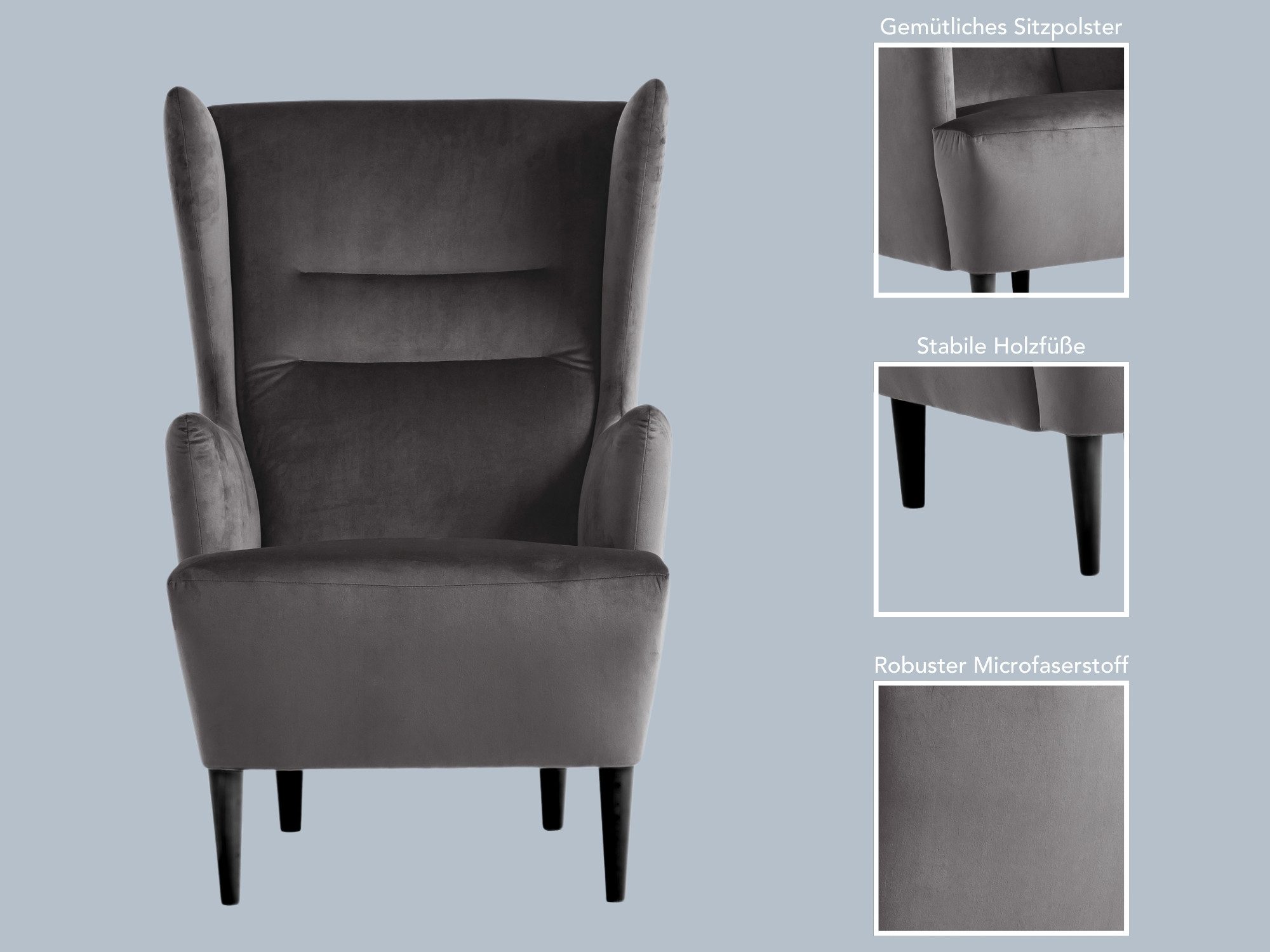 XDREAM Ohrensessel Olaf, Relaxsessel, Loungesessel, Cocktailsessel, günstig online kaufen