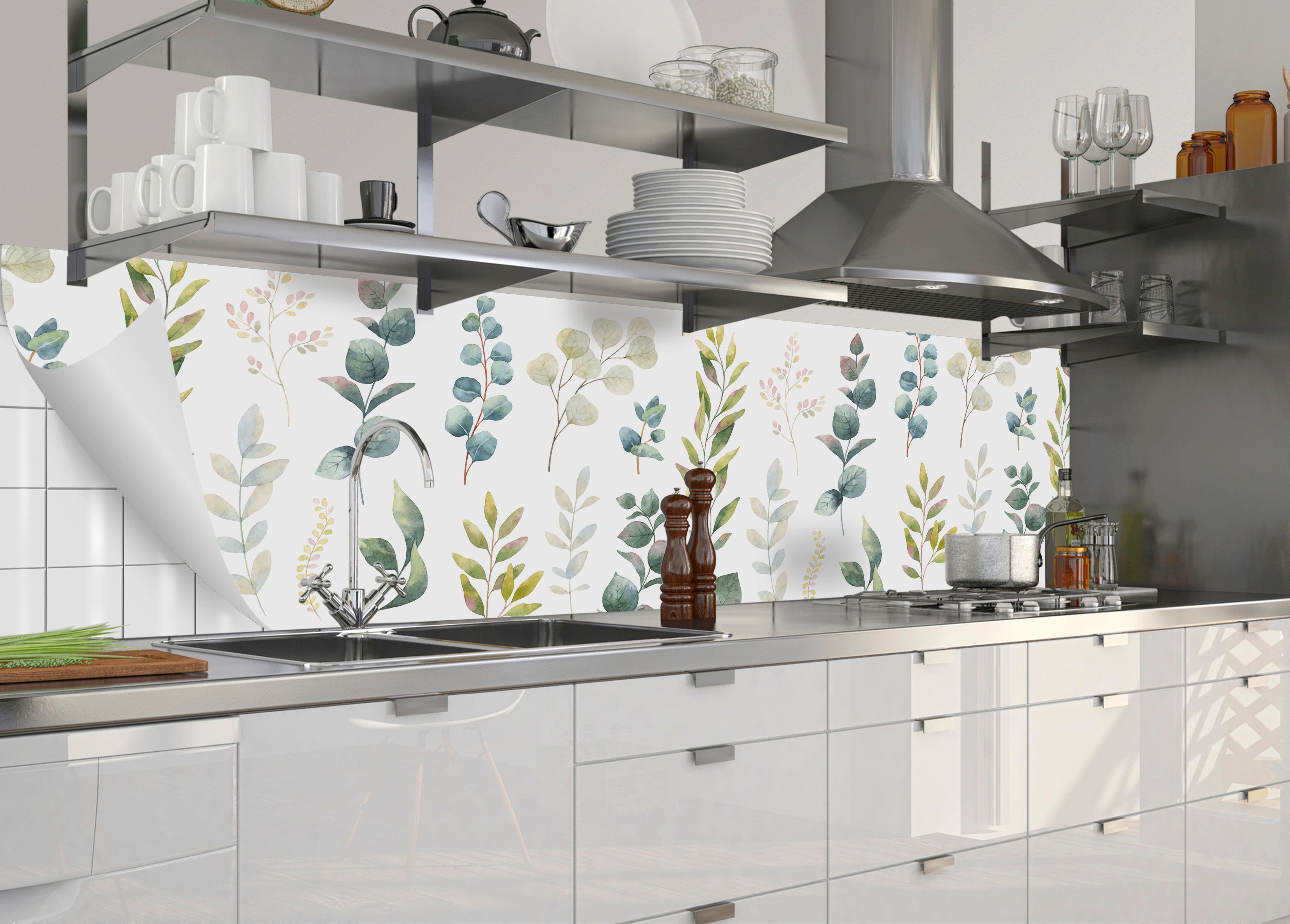 fixy Küchenrückwand-Folie MySpotti und Lina, flexible Küchenrückwand selbstklebende