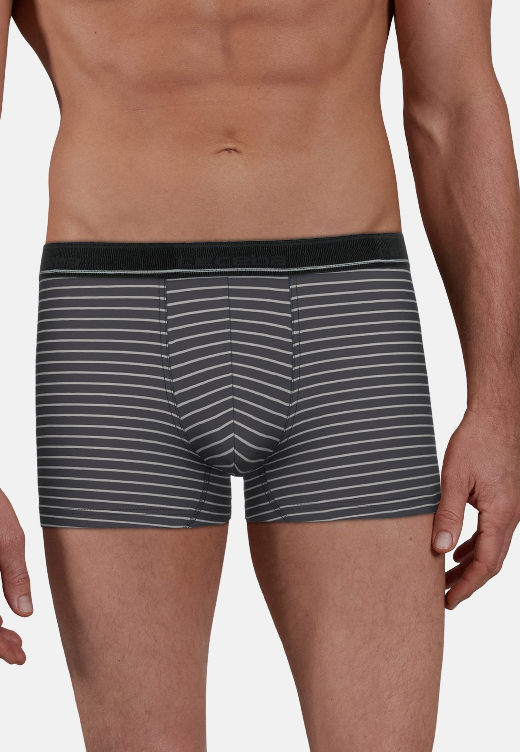 CECEBA Boxershorts CECEBA Herren Pants grau quergestreift 2er Pack (2-St)
