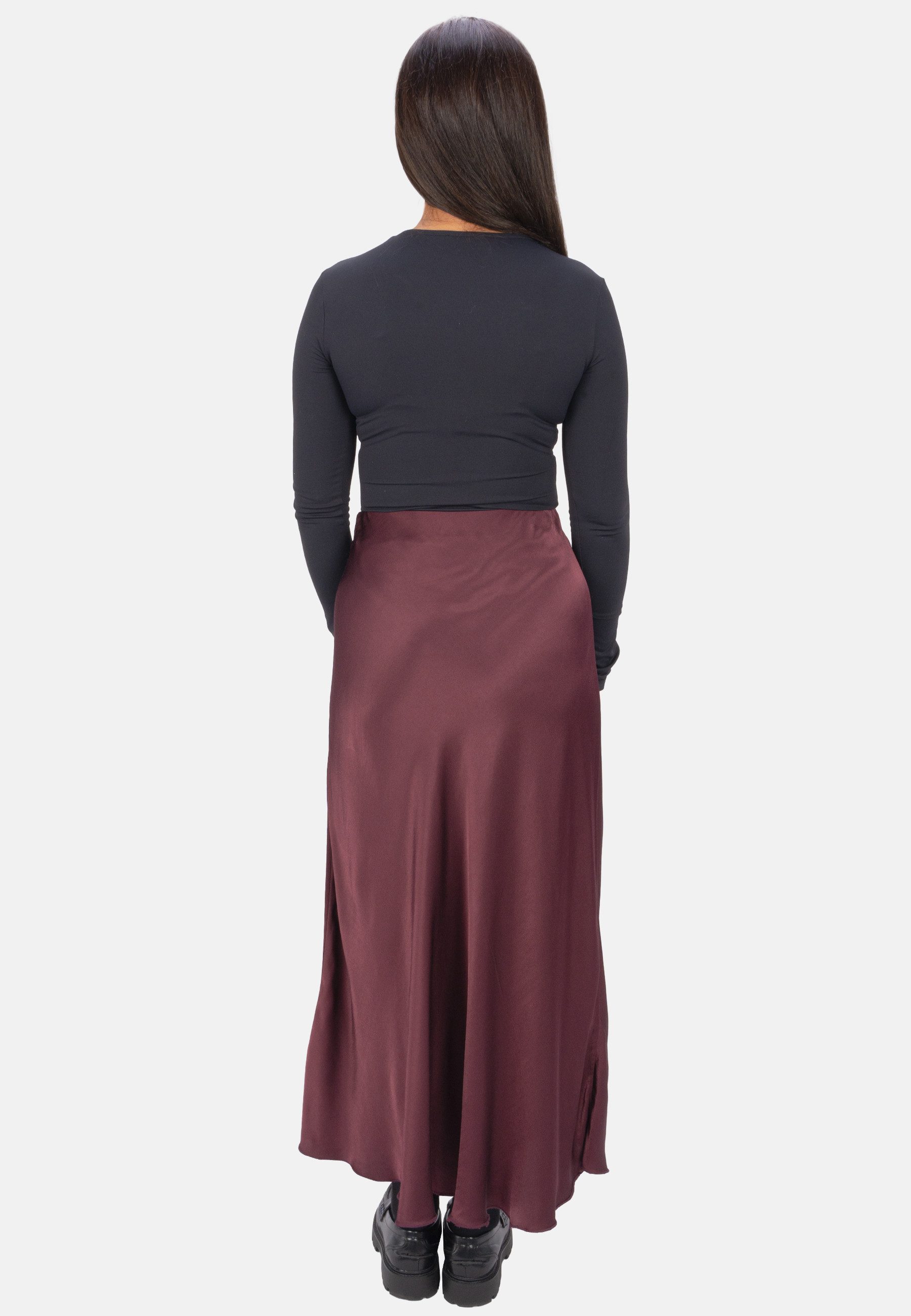 Seasons of April A-Linien-Rock LILLY SATIN Damen Satin Midi Rock One-Size