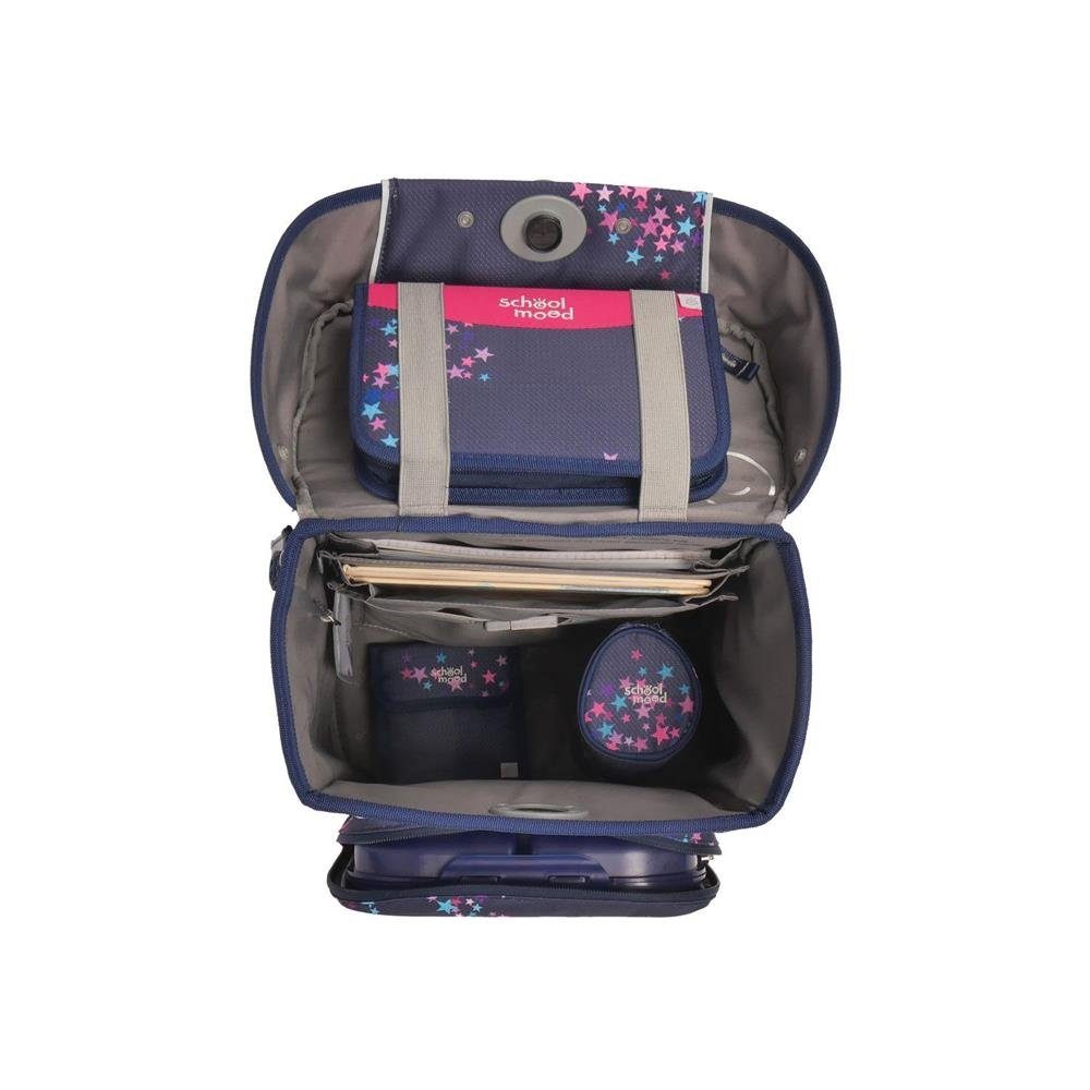 SCHOOL-MOOD® Schulranzen Champion Maxx (Set, 7-tlg., mit Turnbeutel, Etui, Schlamperrolle, Brustbeutel, Brotdose, Patchies), 21 Liter, für Grundschule