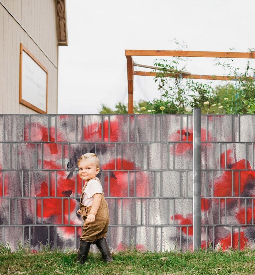 Thumbnail - MyMaxxi Sichtschutzstreifen Sichtschutzstreifen Graffiti Blumenfeld Sichtschutz Garten Zaun, (Graffiti gesprühtes Blumen...