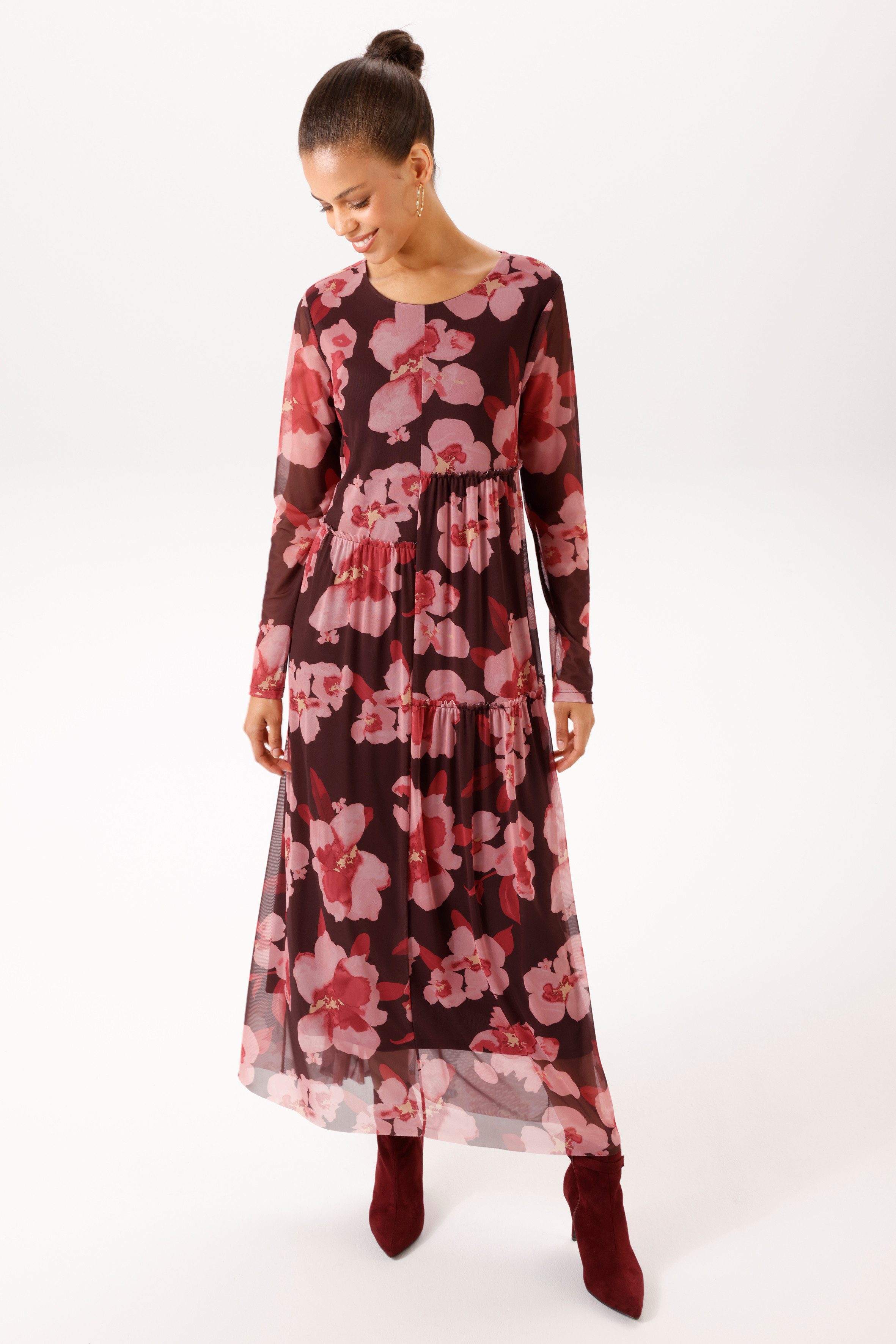 Aniston CASUAL Maxikleid mit dekorativen, großflächigen Blüten bedruckt - NEUE KOLLEKTION