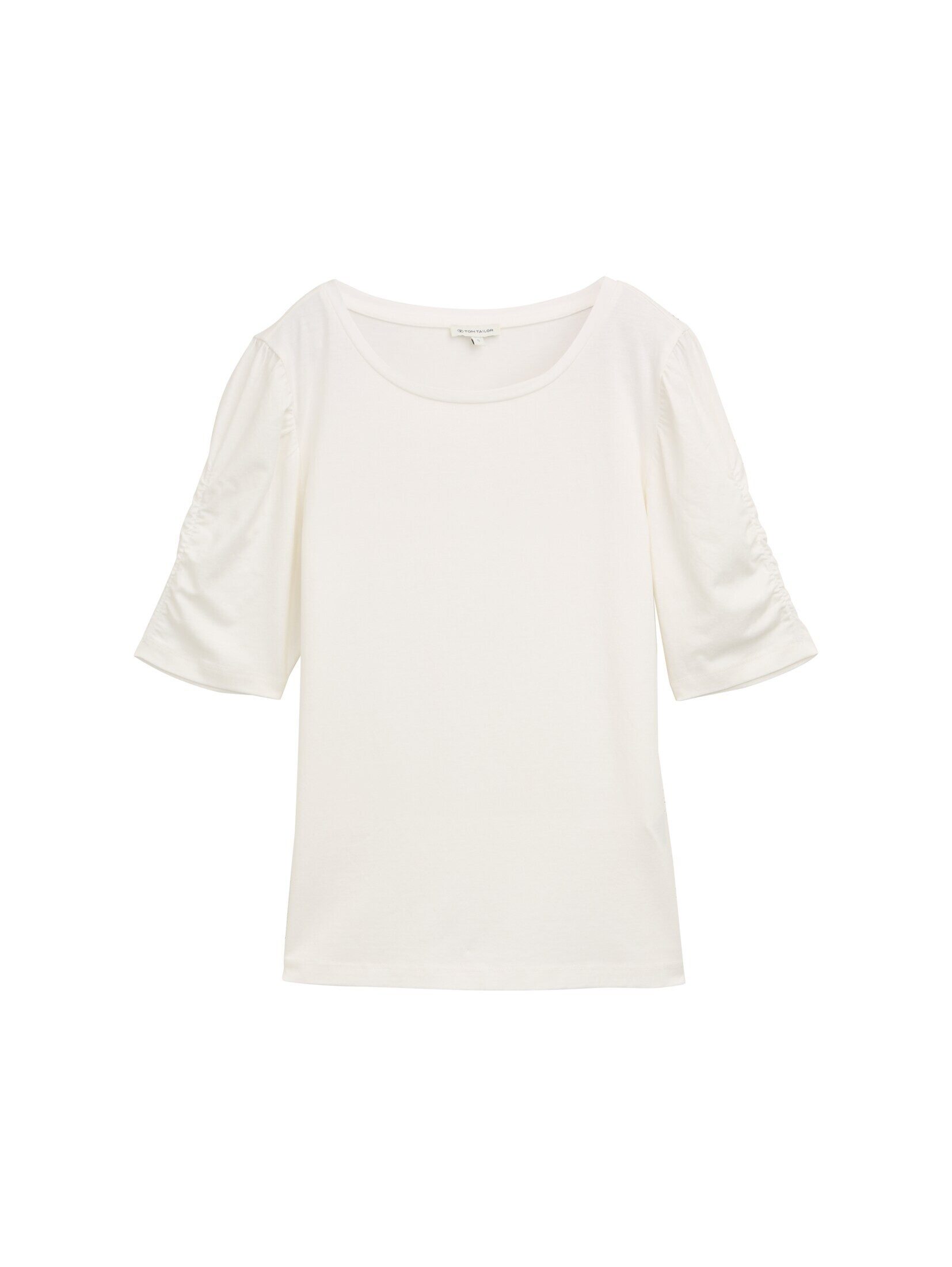 TOM TAILOR T-Shirt T-Shirt mit Raffärmeln günstig online kaufen