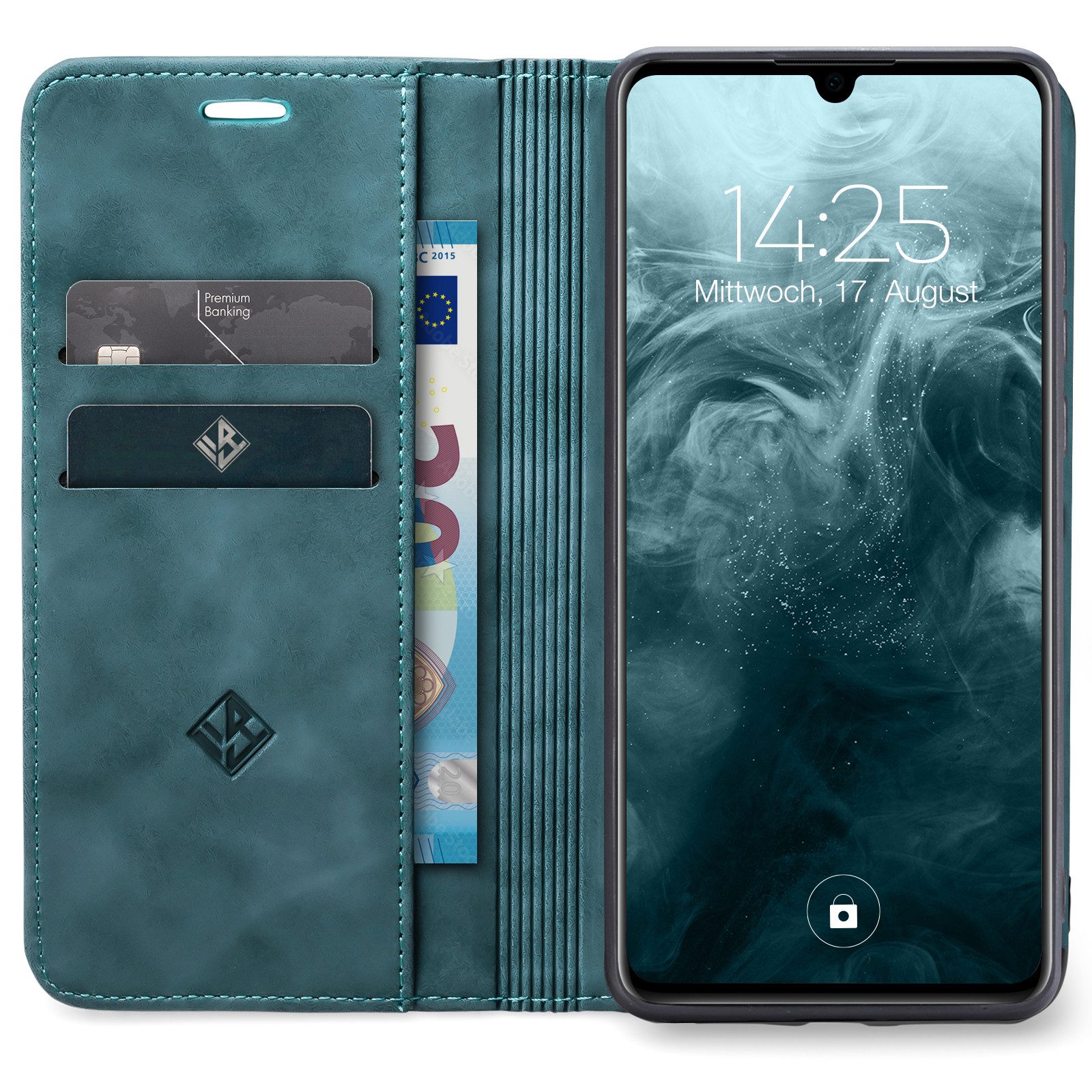 Tec-Expert Handyhülle Tasche Hülle für Samsung Galaxy A50 6.4 Zoll, 6.4, Cover Klapphülle Case mit Kartenfach Fliphülle aufstellbar – Bild 2 von 5