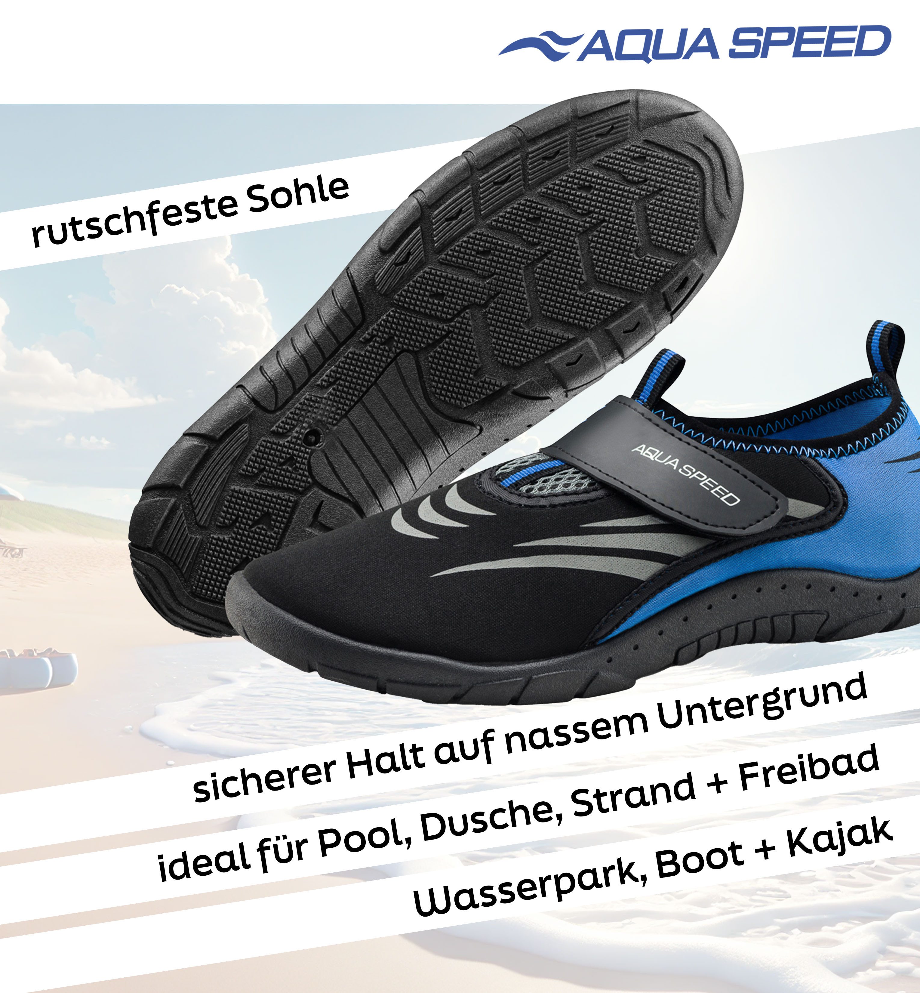 Aqua Speed Flexible Herren Badeschuhe Gr. 43 – schnelltrocknend & robust Wa günstig online kaufen