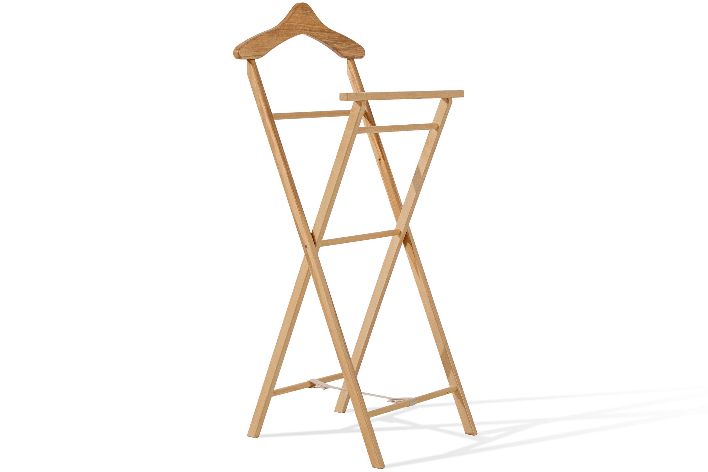 KONSIMO® Herrendiener AGLAS Kleiderbutler, Kleiderständer, Buchenmassivholz, (1 St), hergestellt in der EU, superstabiler Massivholzrahmen, handgefertigt