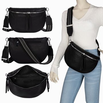 EAAKIE Gürteltasche Bauchtasche Umhängetasche Crossbody-Bag Hüfttasche Kunstleder Italy-D, als Schultertasche, CrossOver, Umhängetasche tragbar