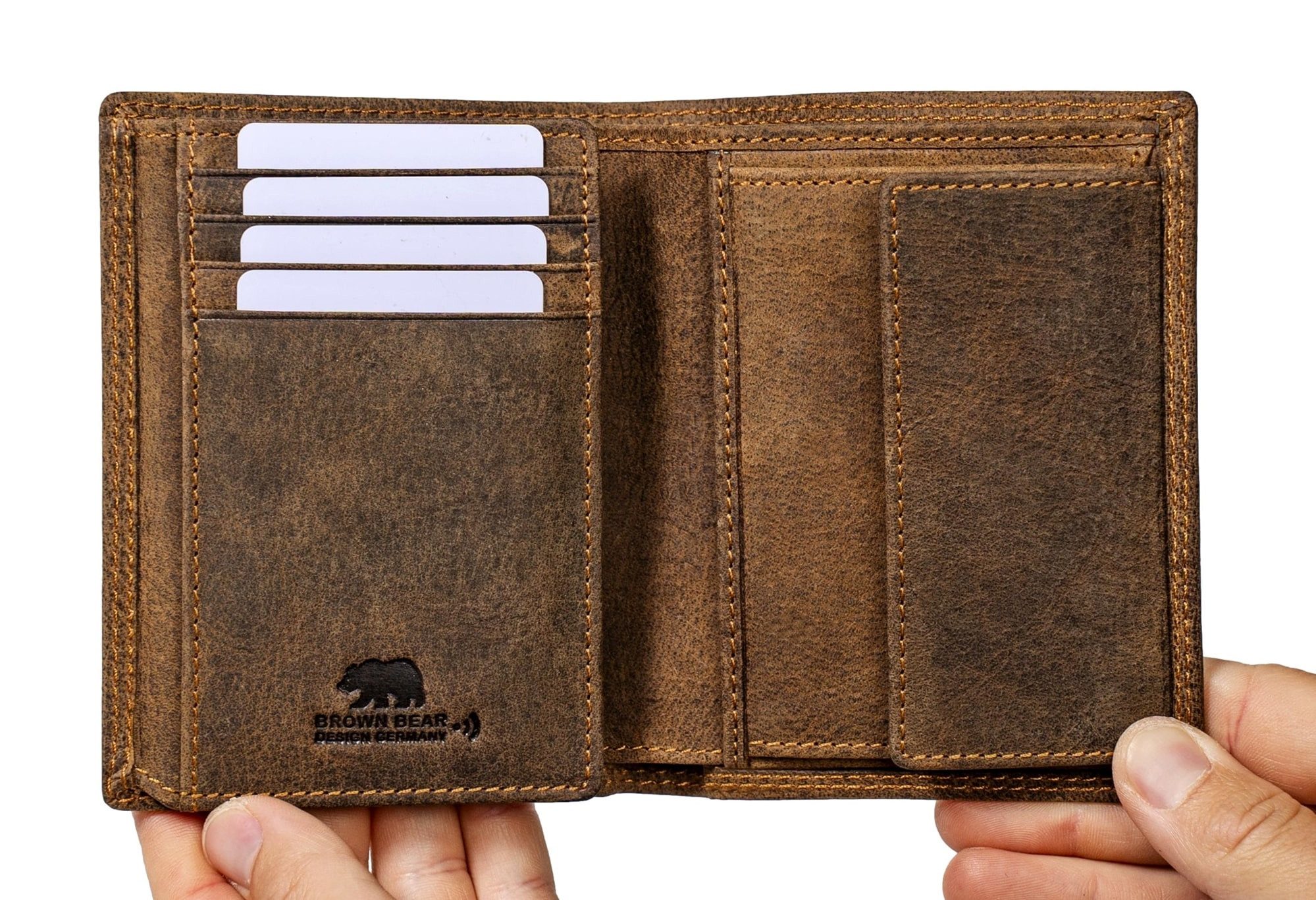 Brown Bear Geldbörse Modell 8002 Hochformat aus Echtleder mit 11 Kartenfäch günstig online kaufen