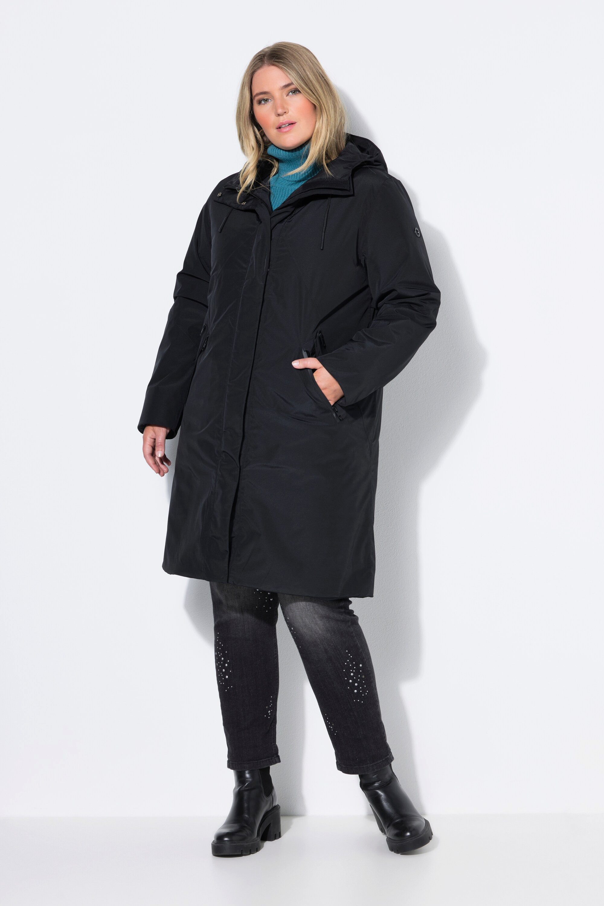 Ulla Popken Funktionsmantel HYPRAR Funktions-Mantel wasserdicht 2-Wege-Zipper