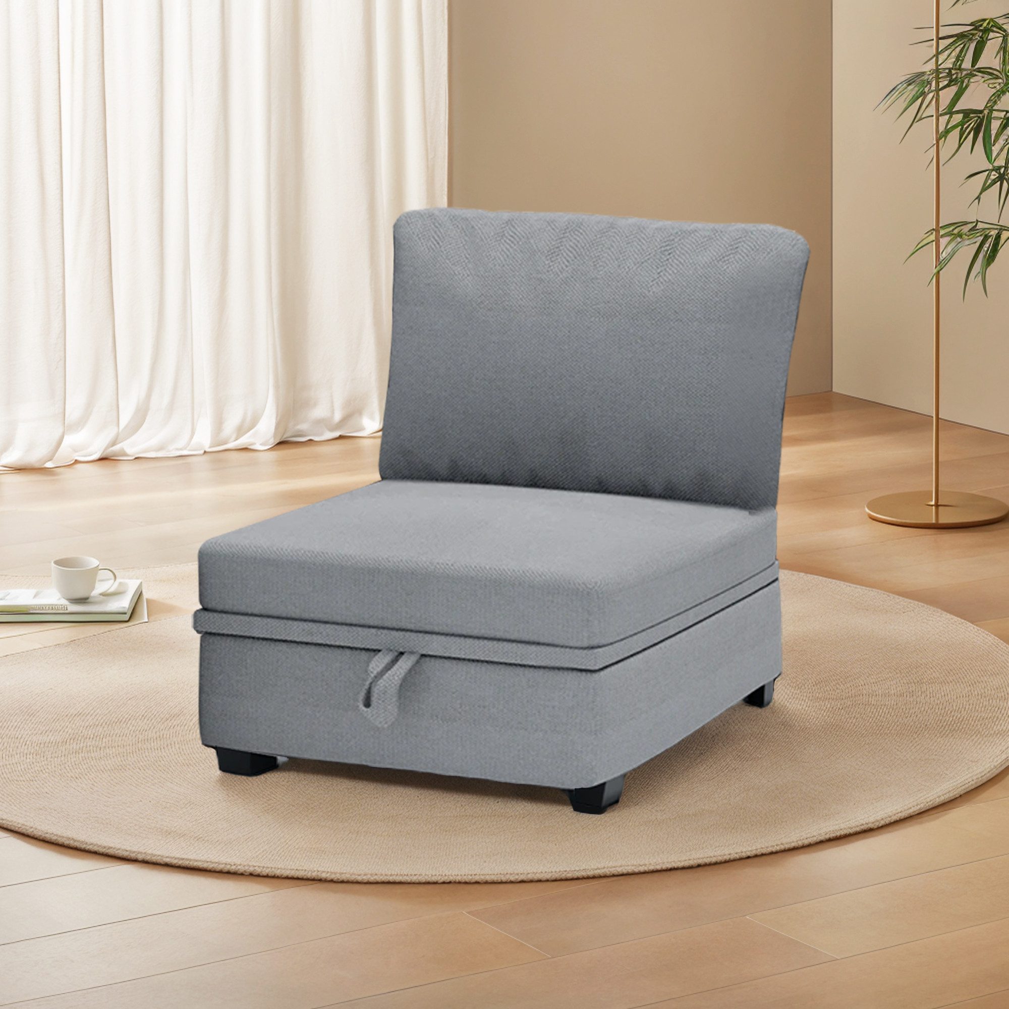 LVHOM Ecksofa Modular Loungsofa, Hockern/Ottomane, Stauraum, günstig online kaufen