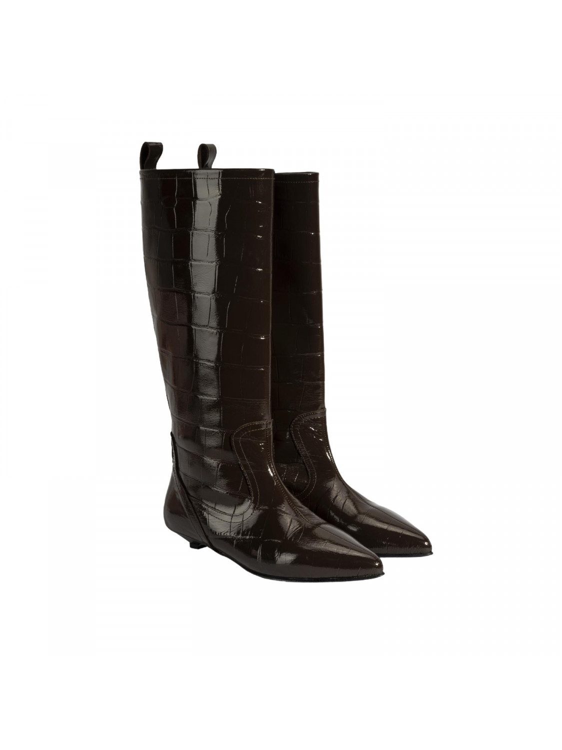 Desa Damen-Slipper – Animal-Print, spitze Zehenpartie, niedriger Absatz, a Stiefel