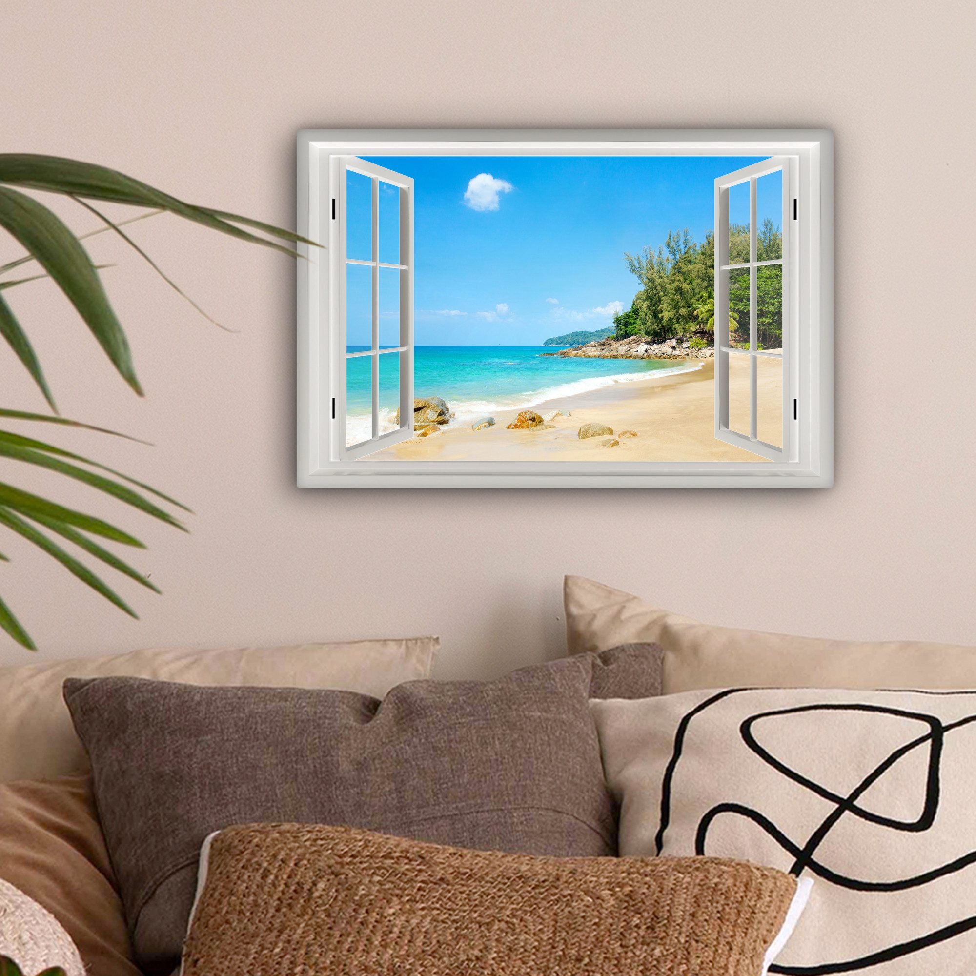 OneMillionCanvasses® Leinwandbild Aussicht - Wasser - Strand, Fotodruck (1 günstig online kaufen