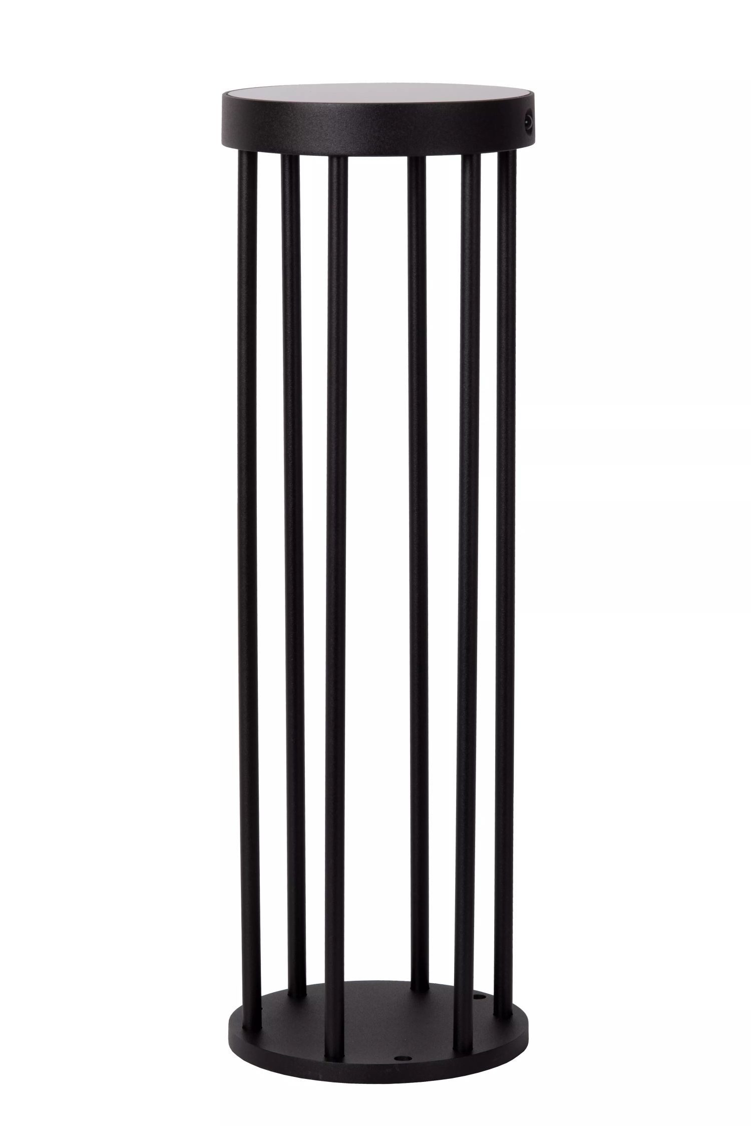 Licht-Erlebnisse Außen-Stehlampe MILOA, LED fest integriert, Warmweiß, Solar LED Aluminium Bewegungsmelder 50 cm hoch IP65 Schwarz rund