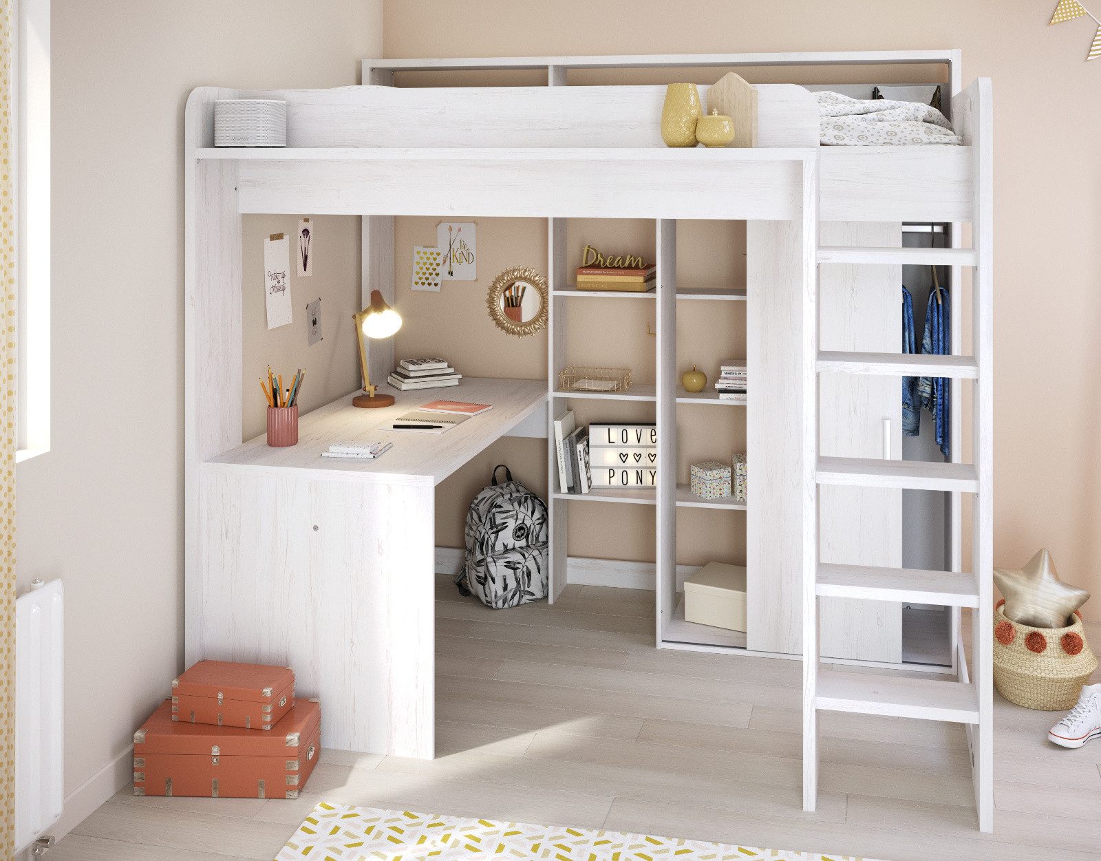 Parisot Hochbett Higher (Stauraumbett Liegefläche 90x200 günstig online kaufen