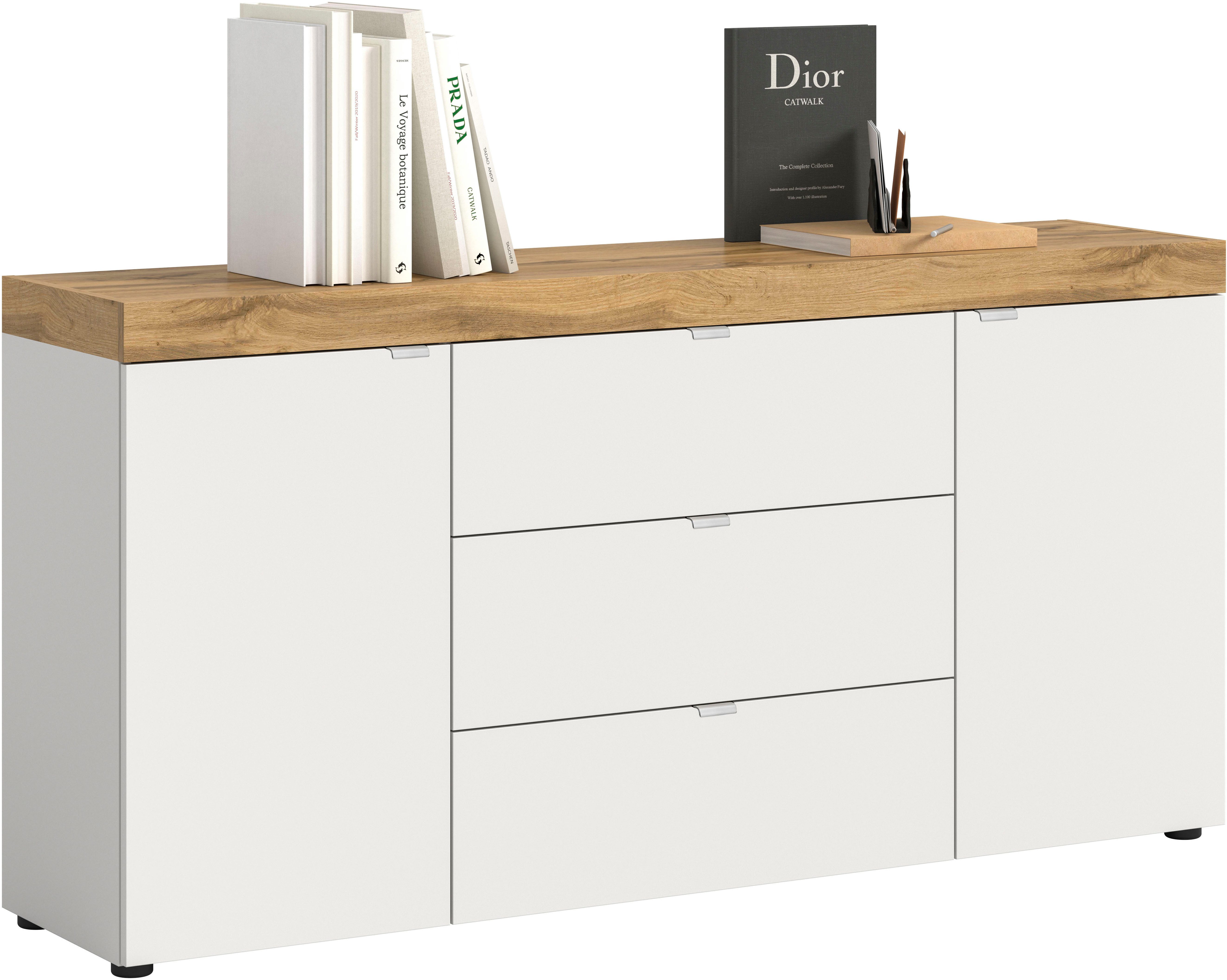 OTTO home Sideboard MAMBO II, Breite 160cm, 2 Türen, 3 Schubkästen, 4 Fächer (1 St., 2-farbige Ausführung, in verschiedenen modernen Trendfarben erhältlich), Kommode, Anrichte, Wohnzimmer, Schlafzimmer