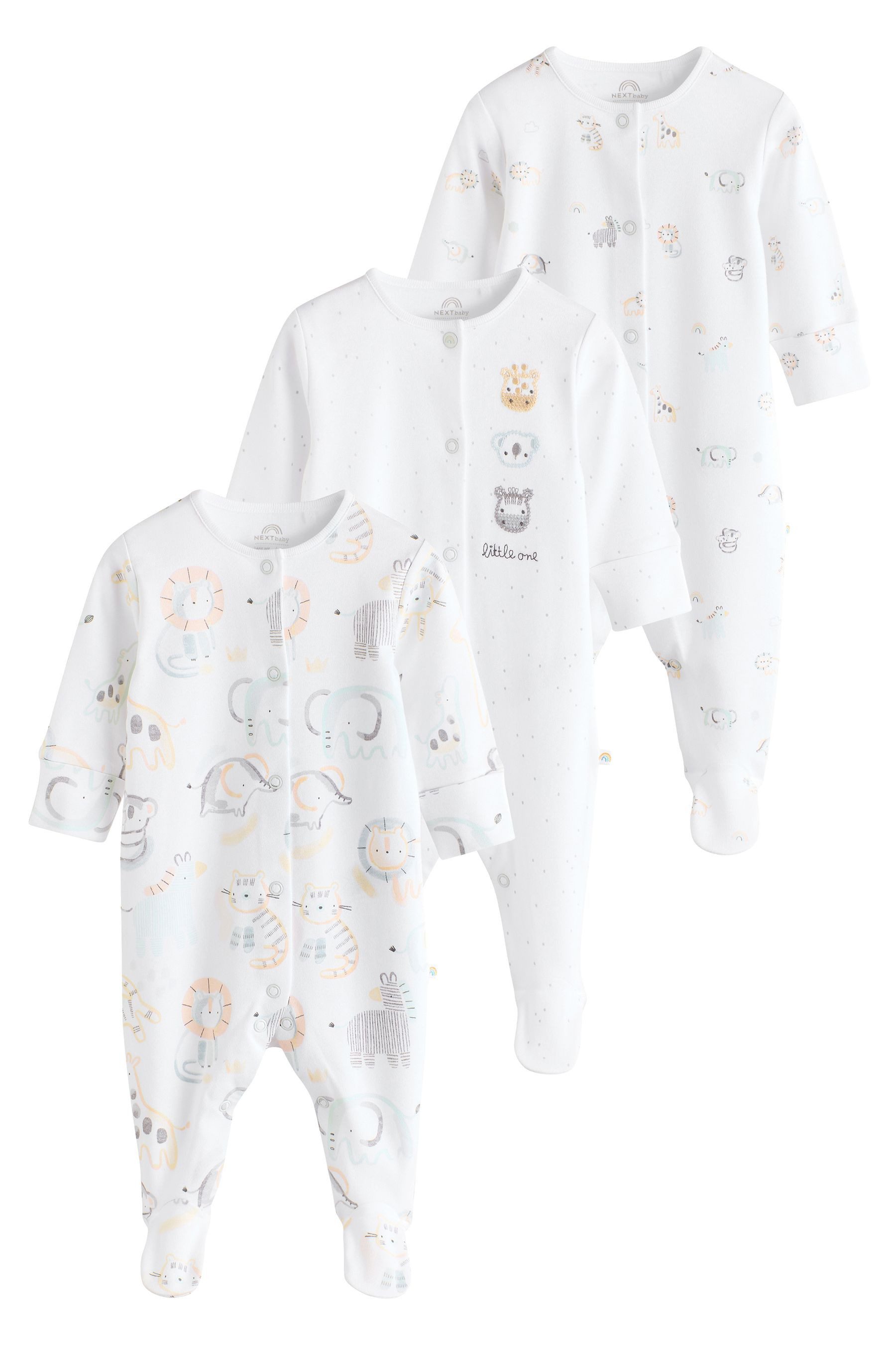 Next Schlafoverall Baumwollstrampler Animalprint, 3 Stk. günstig online kaufen