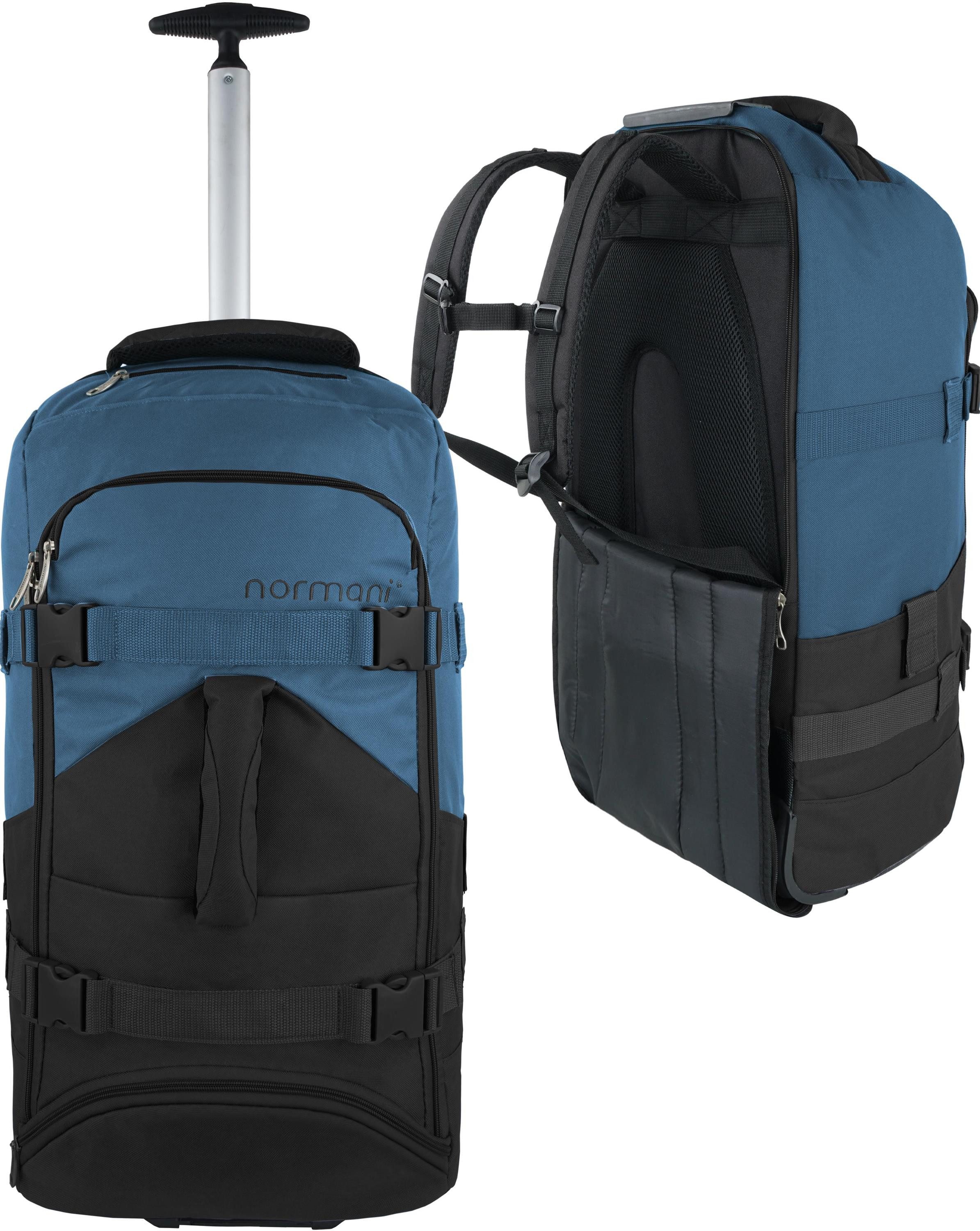 normani Reisetasche Reisetasche mit Rucksackfunktion 60 Liter Melano, Rucksack und Trolley in Einem