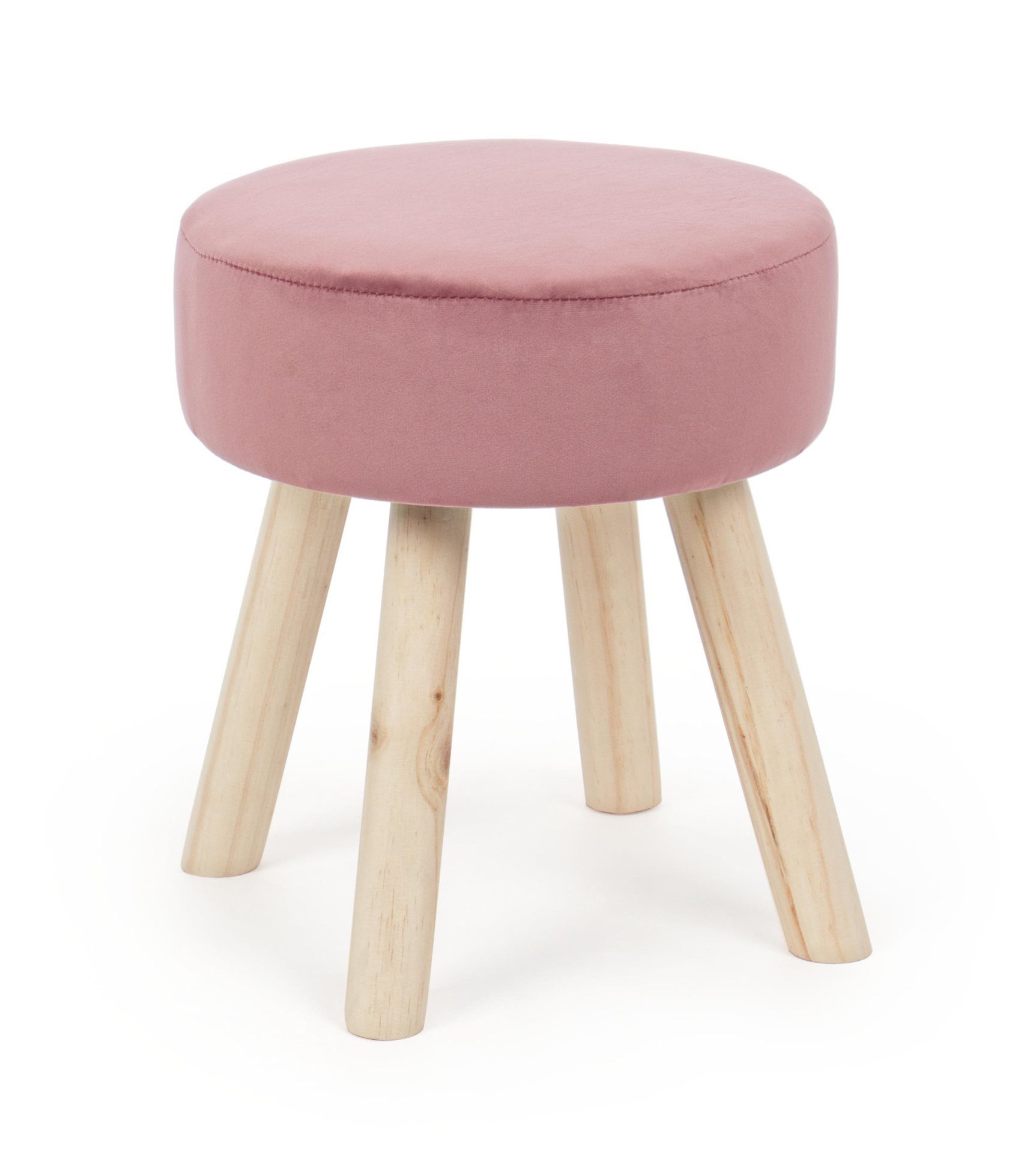 Bizzotto Hocker Adeline in Samt-Optik, Rosa günstig online kaufen