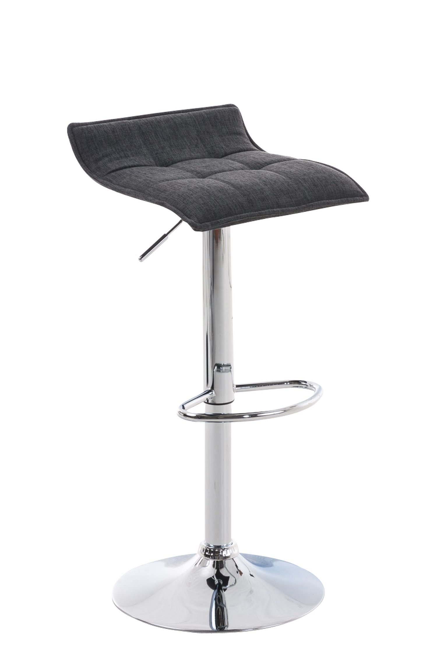 St., drehbar - - für Sitzfläche: chromfarbener angenehmer mit Stahl - 360° (Set, 2 Fußstütze TPFLiving Madison Hocker Stoff Barhocker Küche), Theke Dunkelgrau &