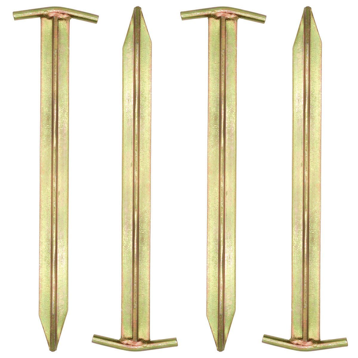AMANKA Zelthering Set: 4 Massive Erdnägel für Zelte - 300 mm Camping Heringe Verzinkt, T-Profil Bodenanker für harte Böden - Zelt Zubehör Witterungsbeständig